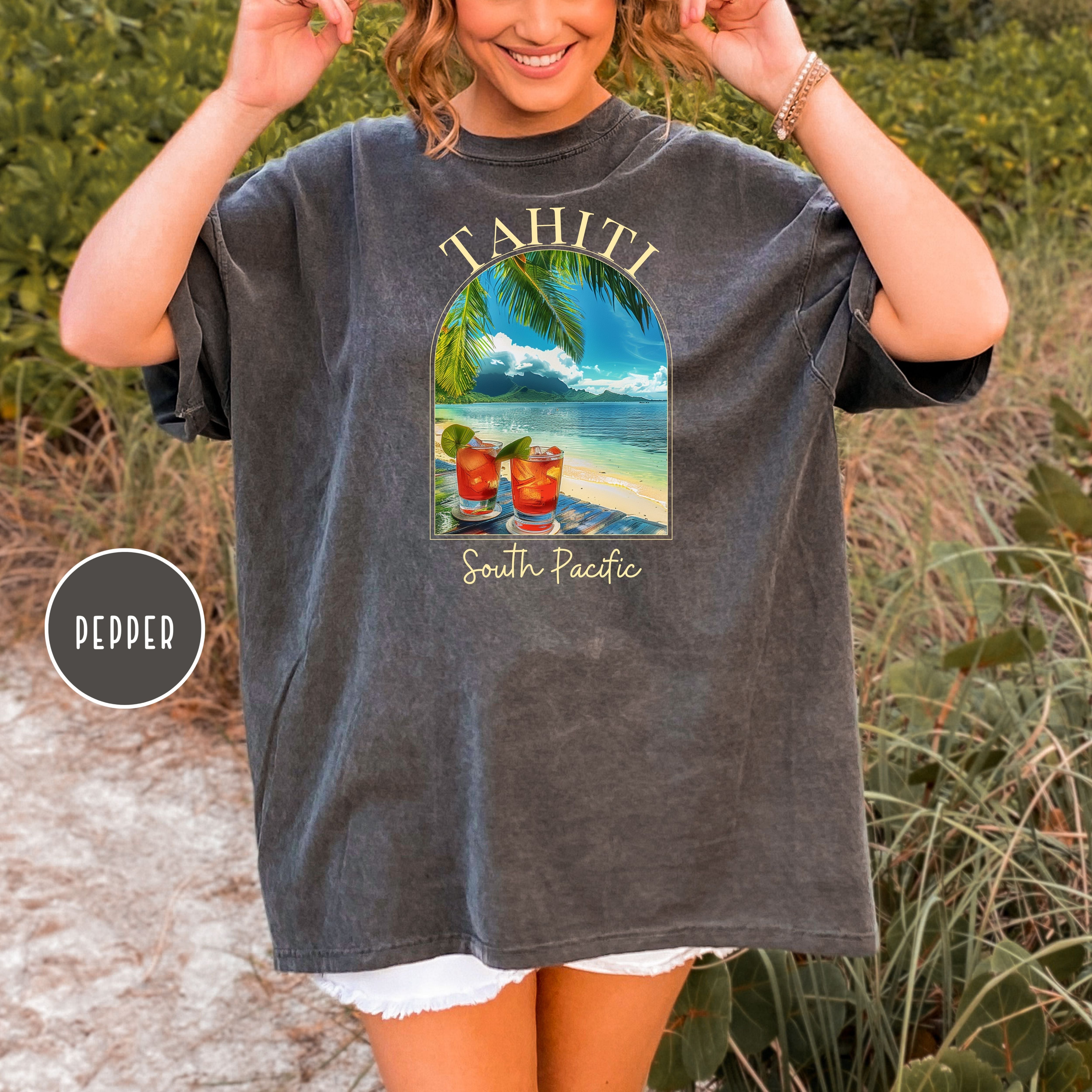 Tahiti South Pacific Drinks on the Beach Vacation Comfort Colors® Tee