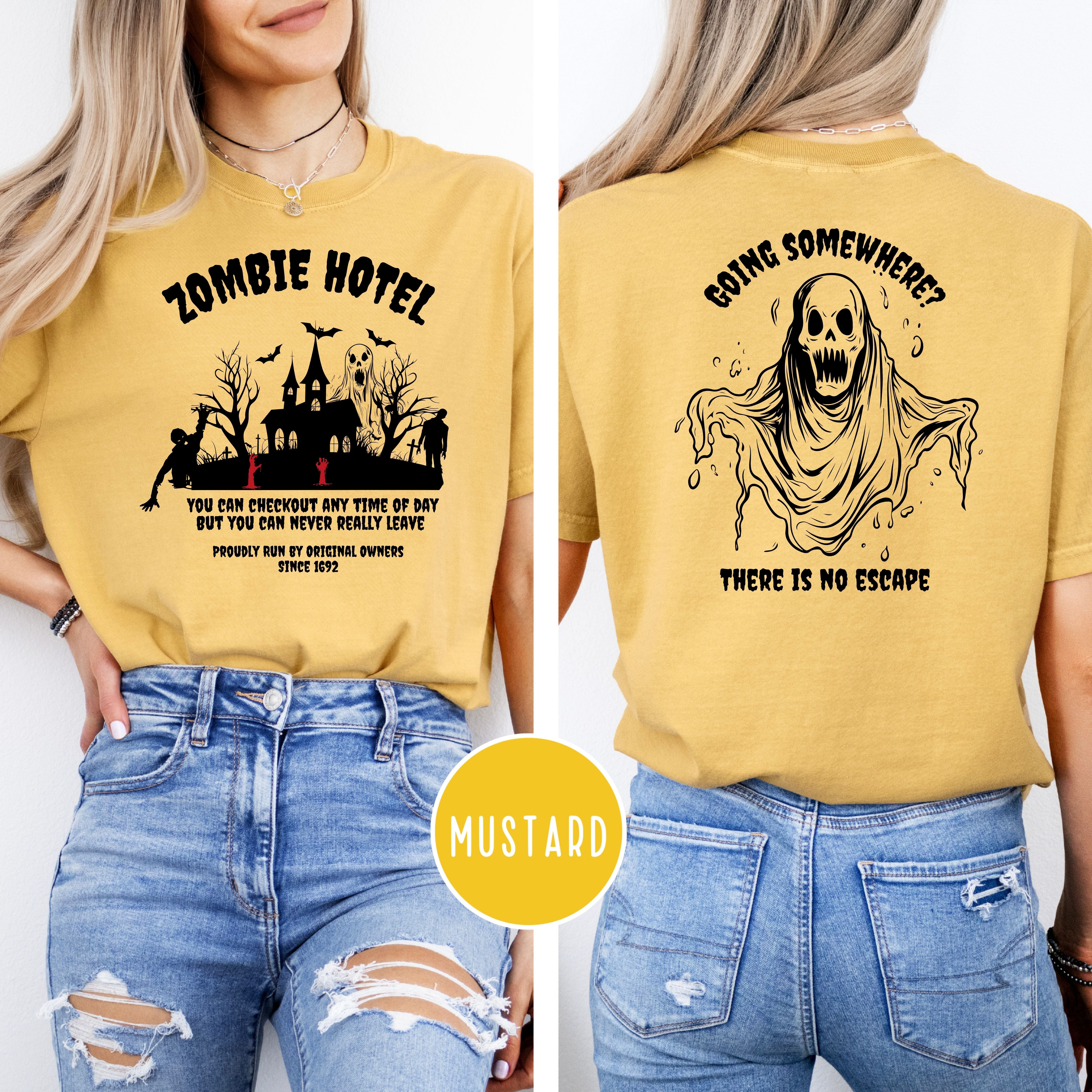 Zombie Halloween Comfort Colors® Tee Design on Front and Back