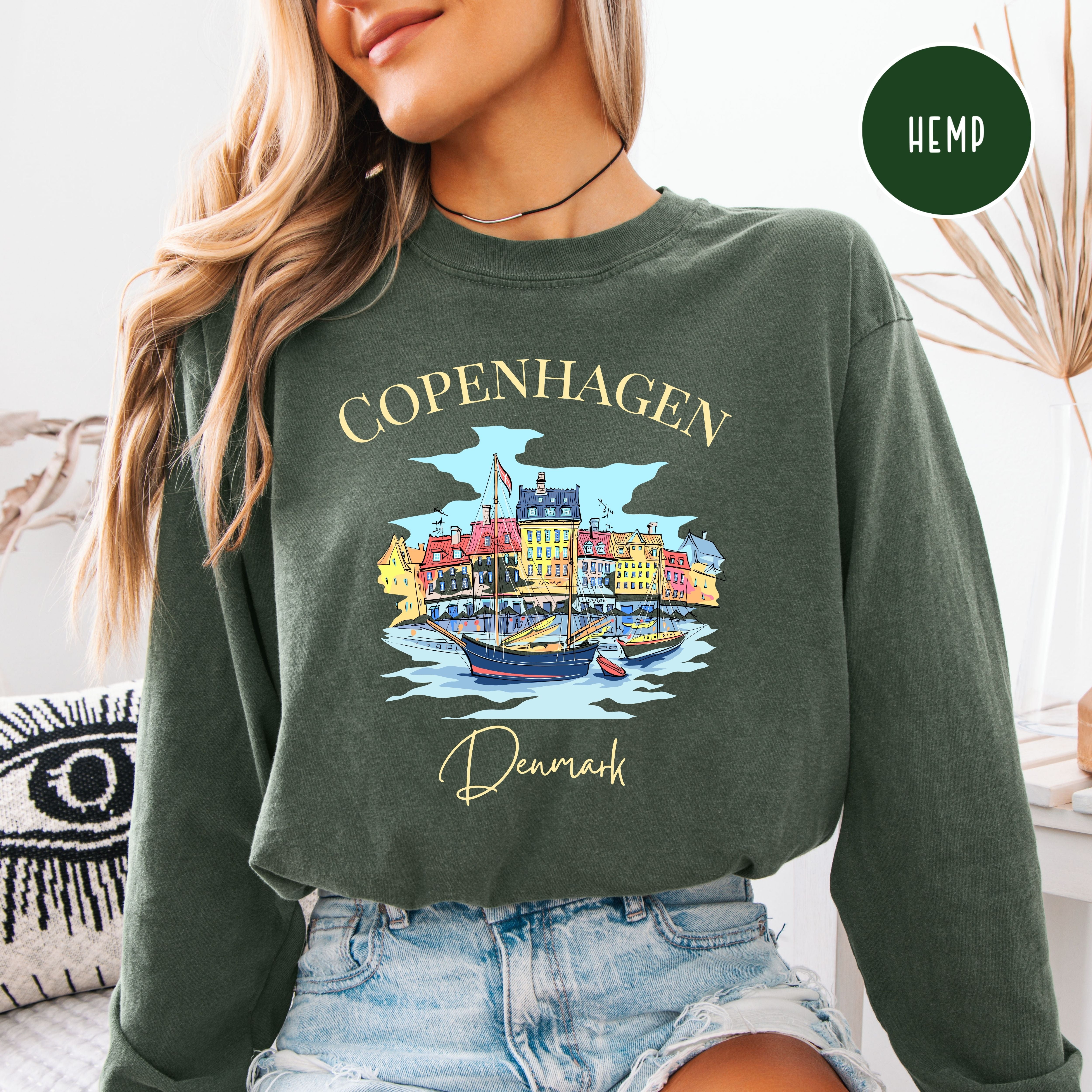 Copenhagen Denmark Comfort Colors Long Sleeve Tee