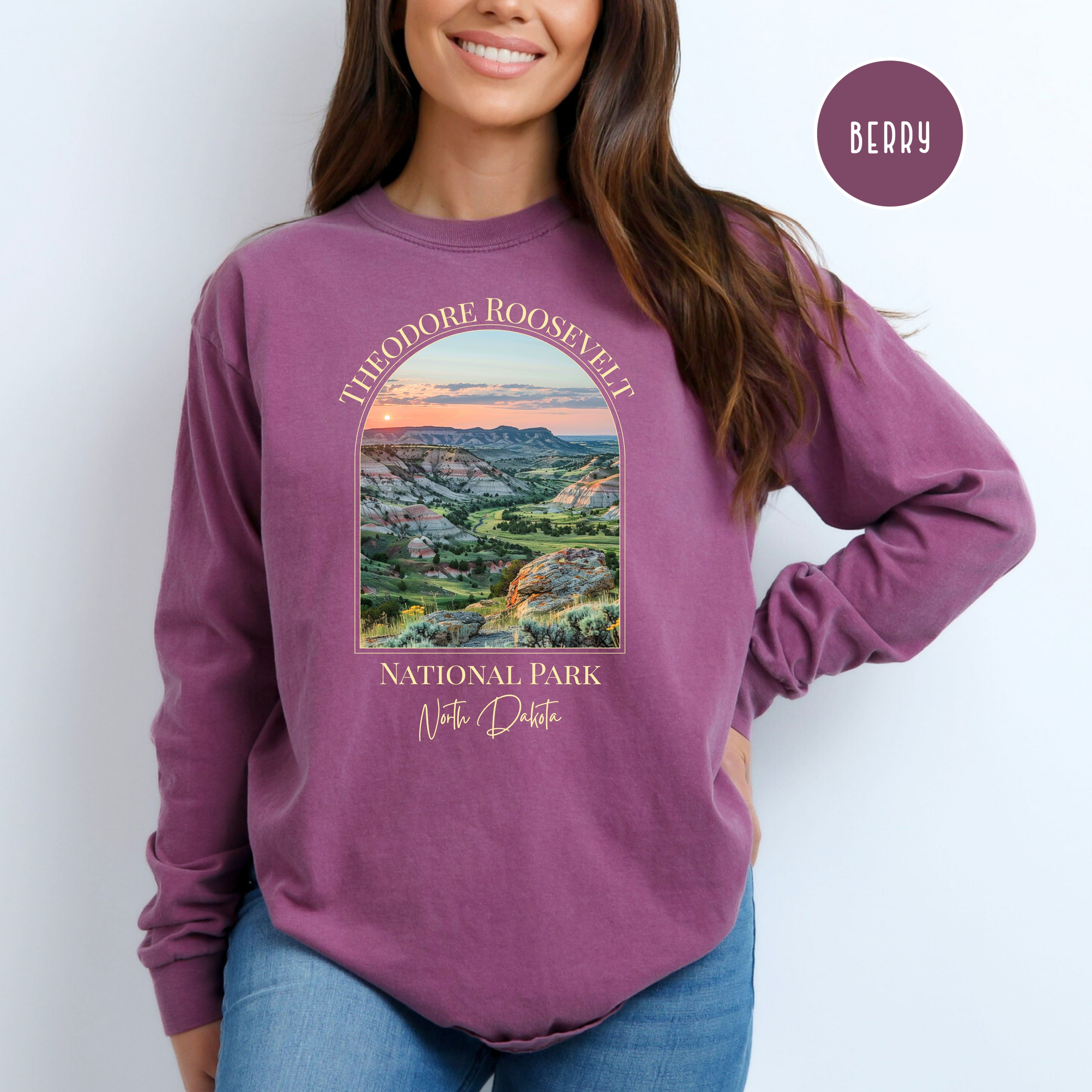 Theodore Roosevelt National Park North Dakota Comfort Colors Long Sleeve Unisex Tee