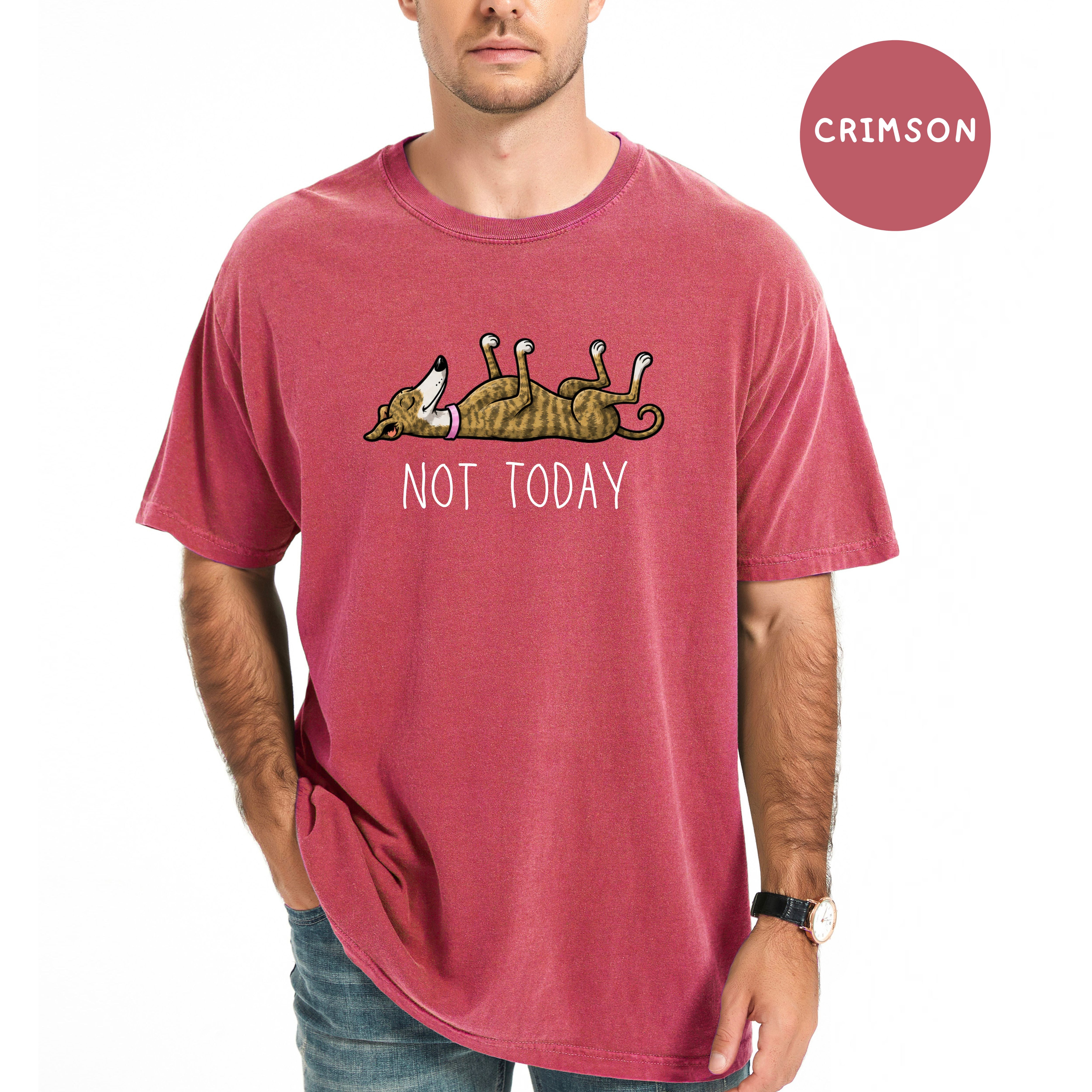 Greyhound Lover Unisex Comfort Colors T-Shirt, Greyhound Mom Shirt, Greyhound Dad Shirt, Funny Not Today Shirt, Animal Lover Shirt