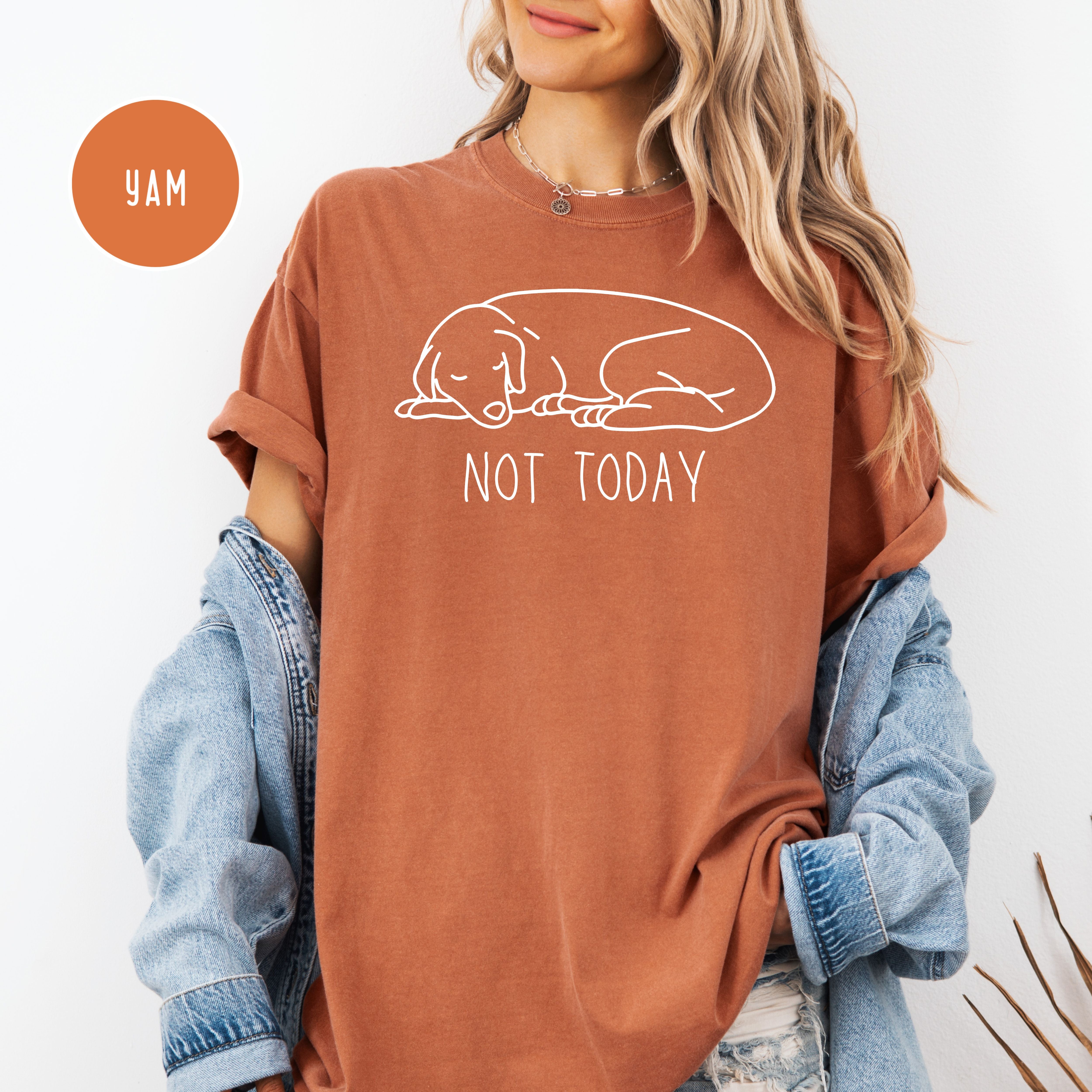 Funny Not Today Unisex Comfort Colors T-Shirt, Dog Lover Shirt, Silly Shirt, Snarky Funny Shirt