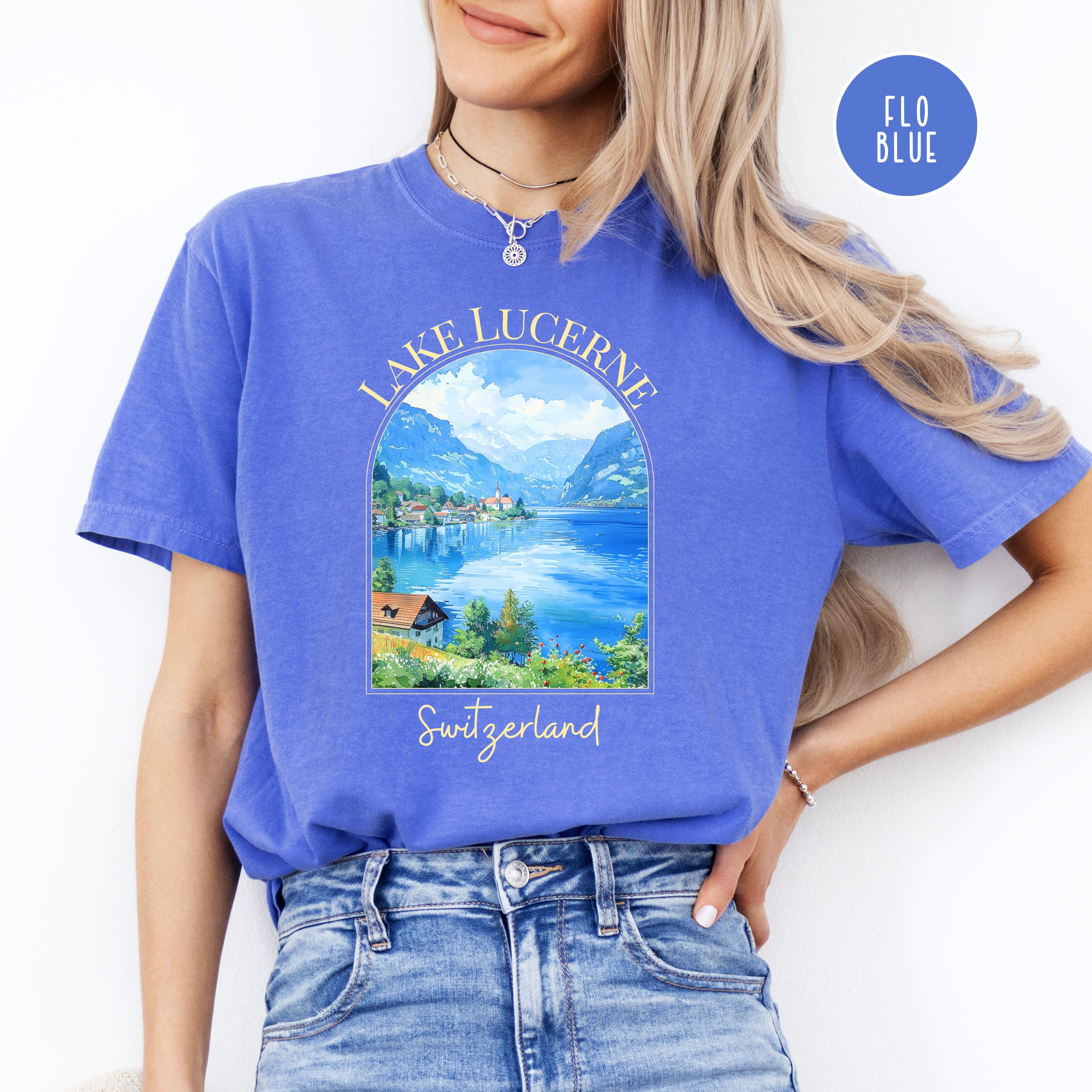 Lake Lucerne Switzerland Comfort Colors Tee