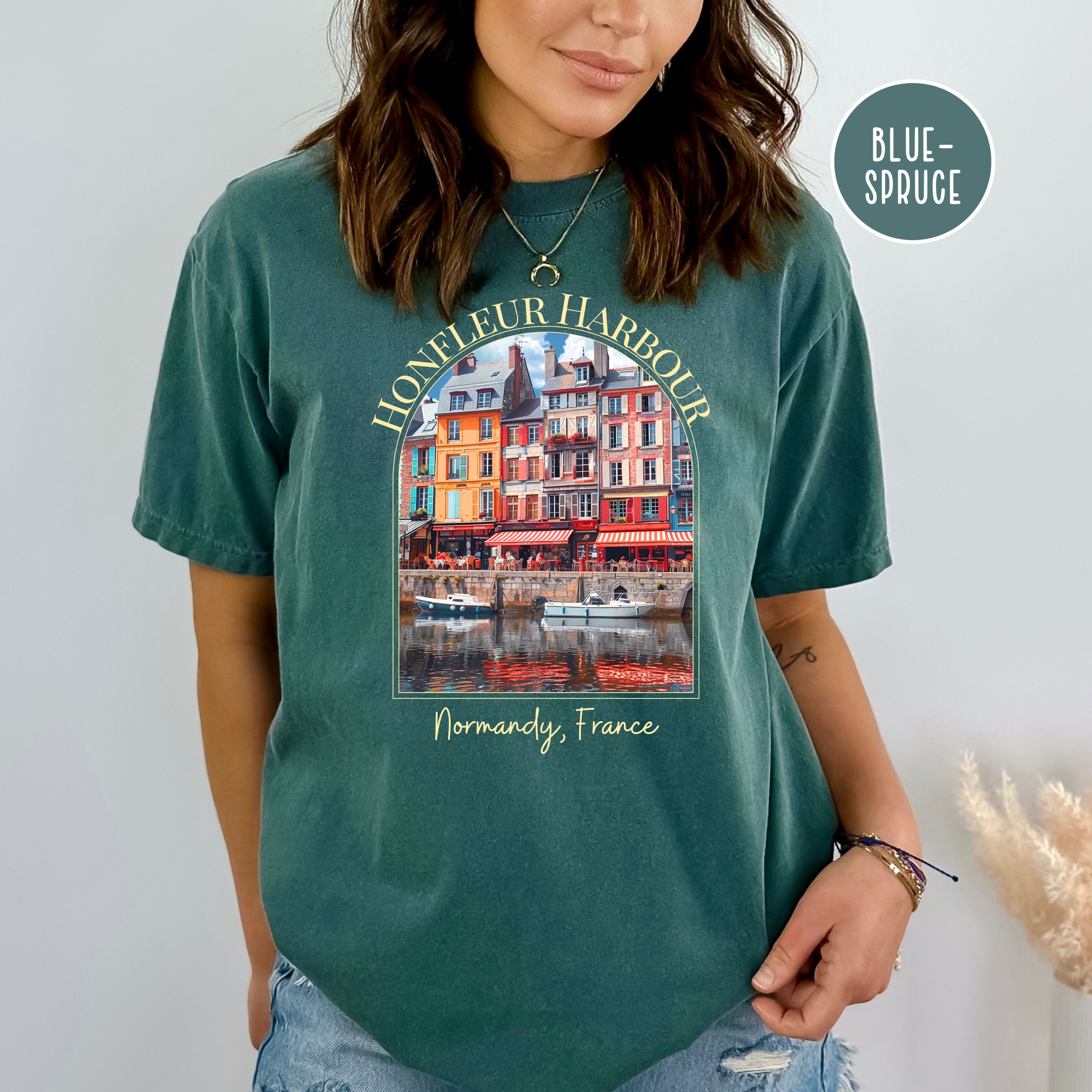 Honfleur Harbour Normandy France Comfort Colors® Tee