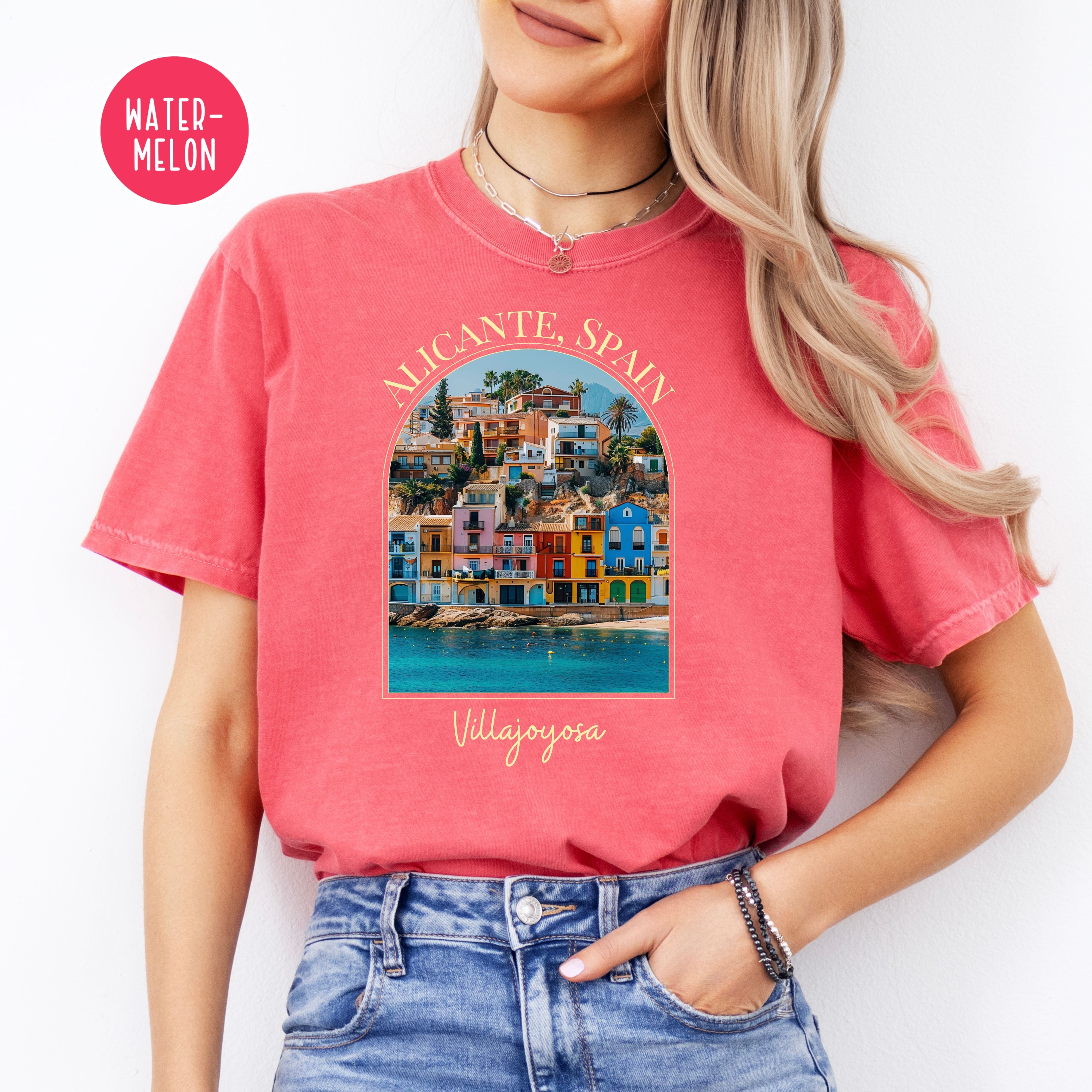 Alicante Spain Villajoyosa Village Colorful Seaside Homes Comfort Colors® Tee