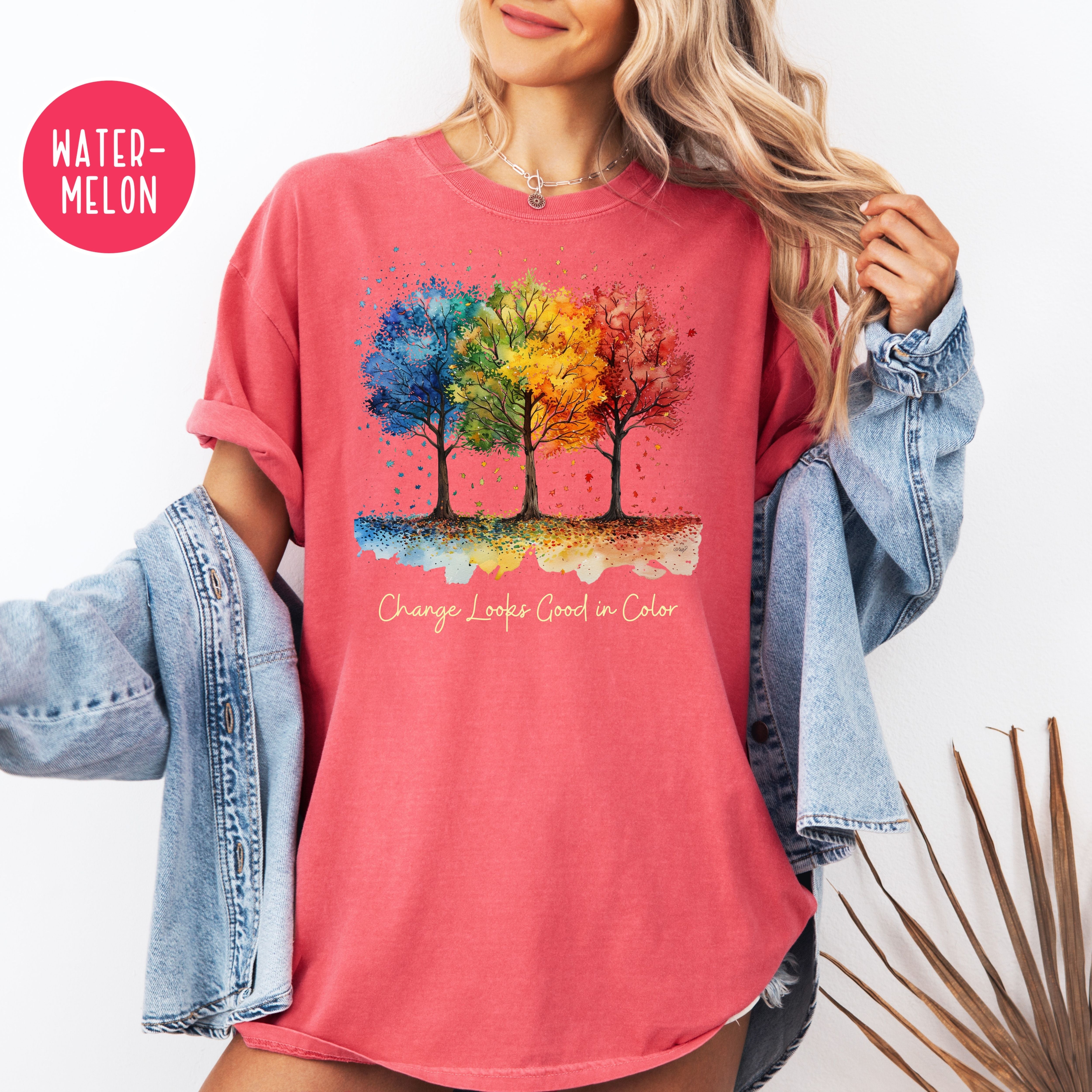 Change Looks Good In Color Autumn Colors Comfort Colors Fall Tee Shirt