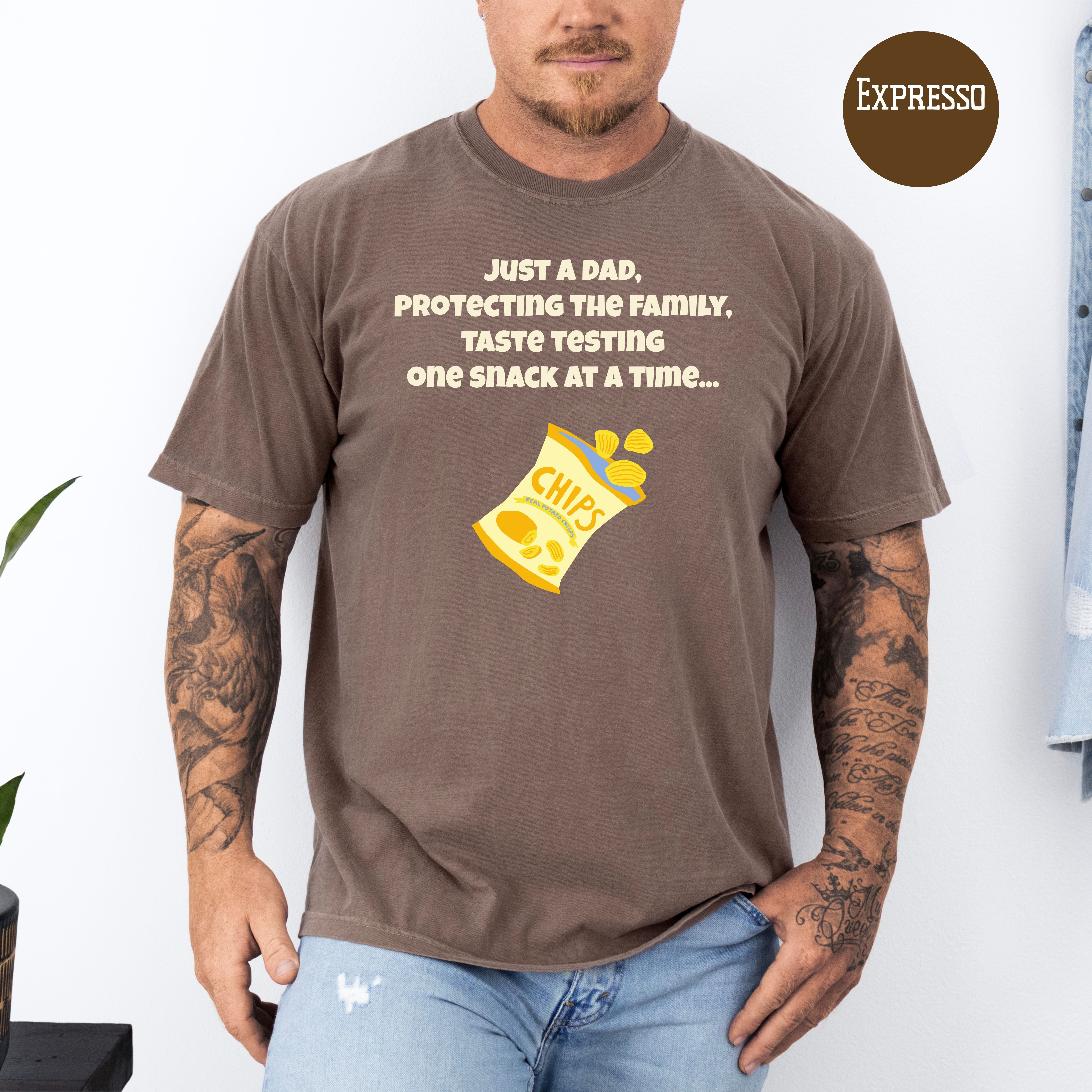 Funny Dad Comfort Colors Gift Shirt, Dad Who Loves Snacks Shirt, Father's Day Gift Shirt, Gift for Dad, Protecting The Family Dad Joke