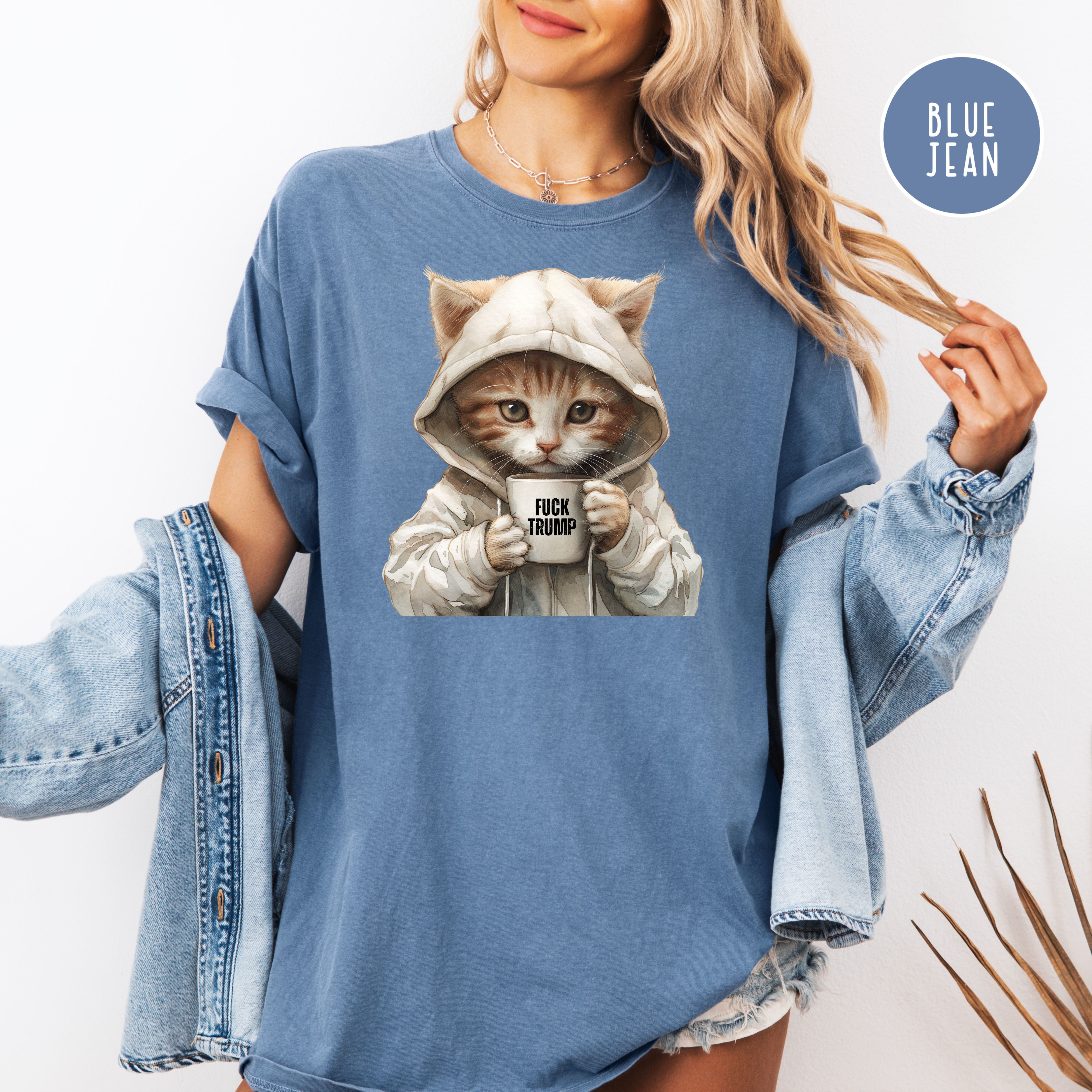 Anti-Trump Cat Lover Fuck Trump Comfort Colors Trump Protest Shirt
