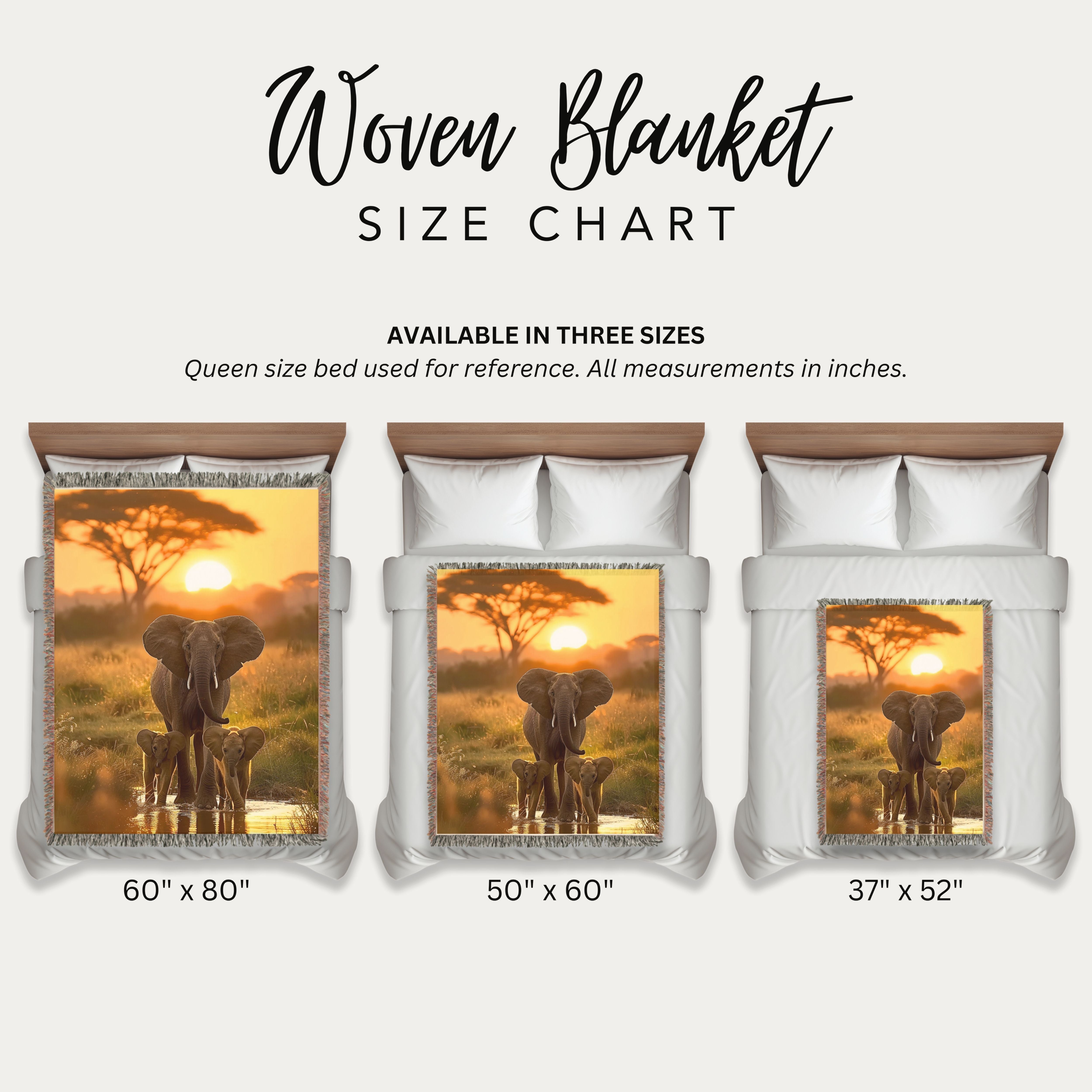 Elephants at Serengeti National Park Woven Throw Blanket