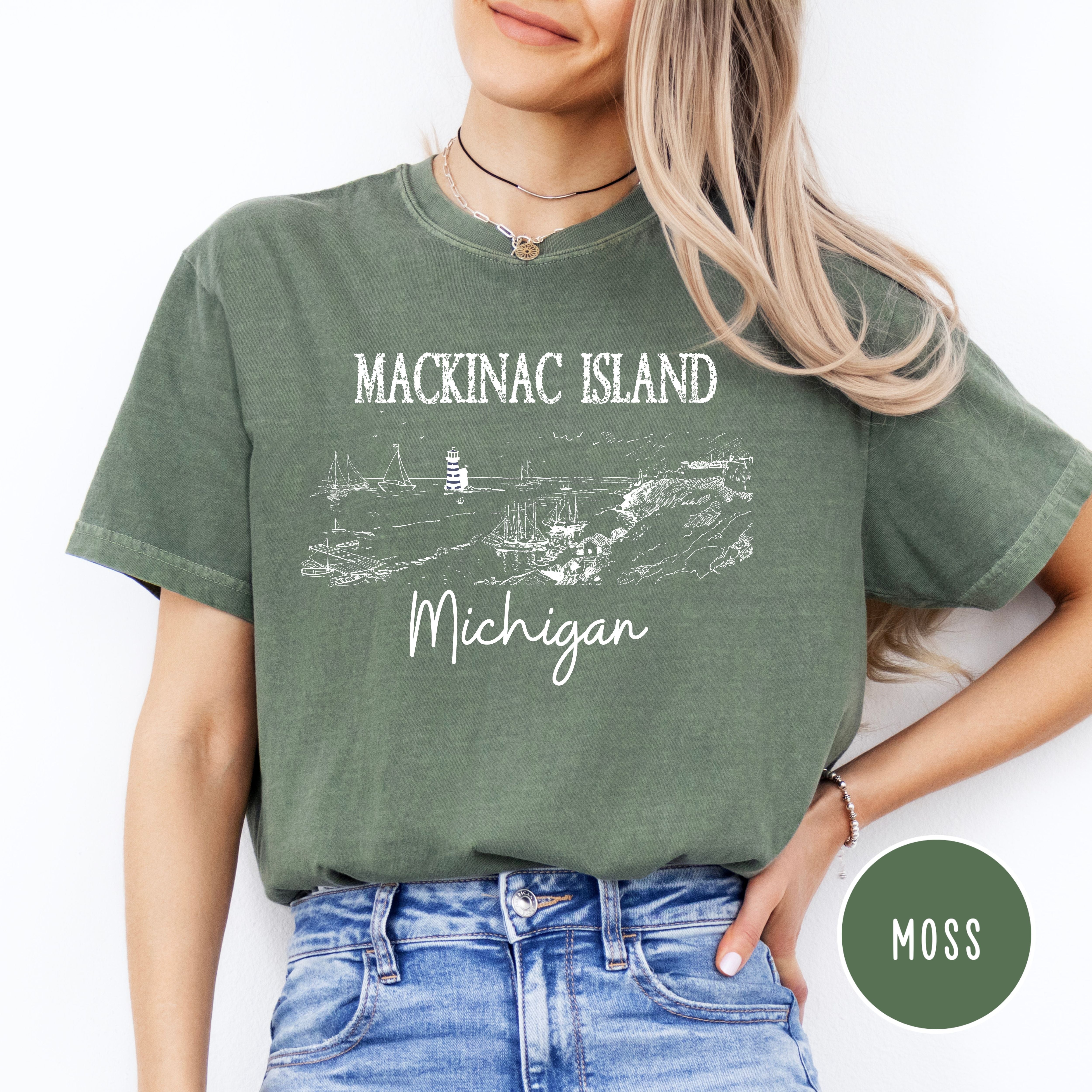 Mackinac Island Michigan Grunge Style Comfort Colors® Tee