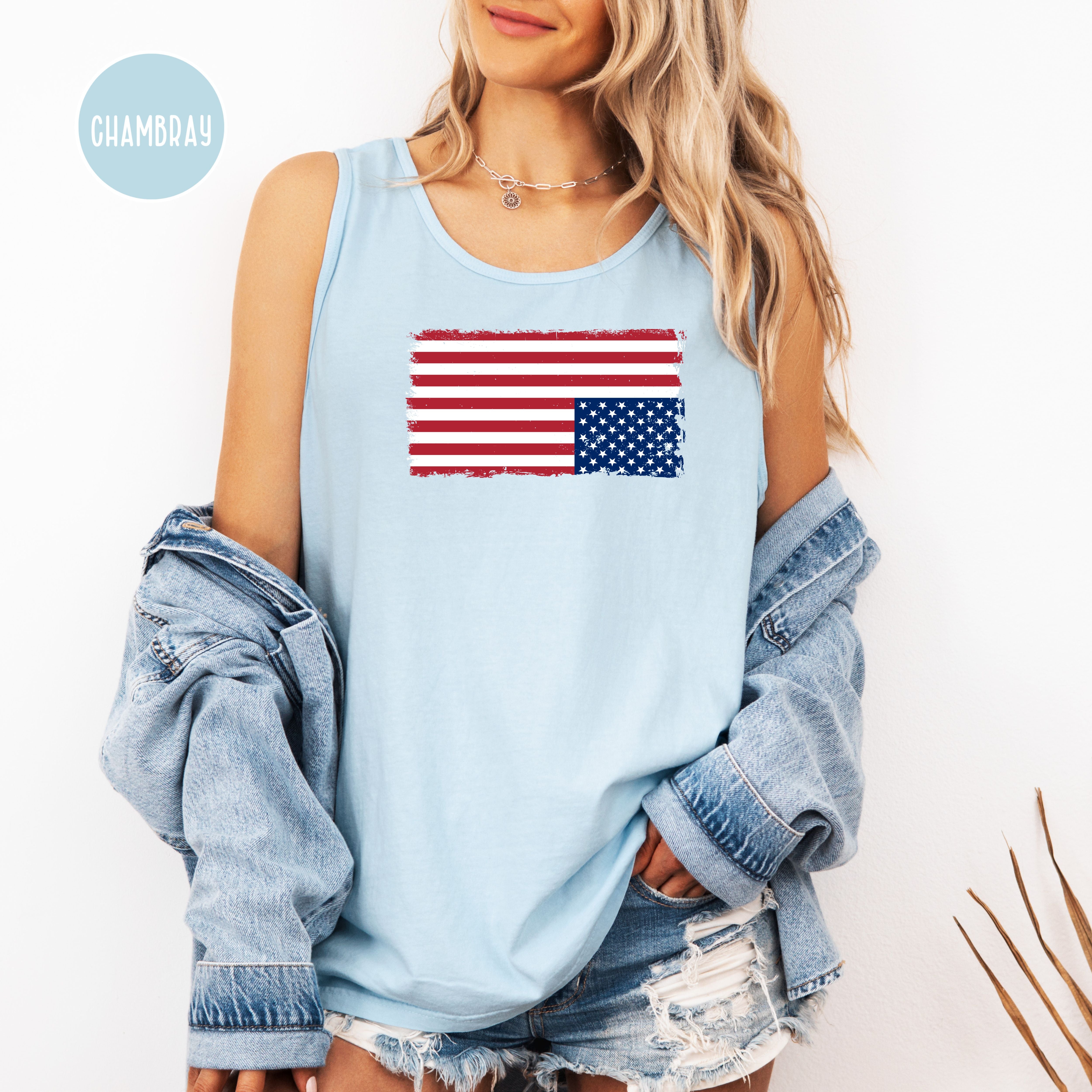 Upside Down Flag Comfort Colors Tank Top, Anti Trump Protest Shirt, Democrat Gift Shirt, Pro Democracy Anti Fascism Tank Top