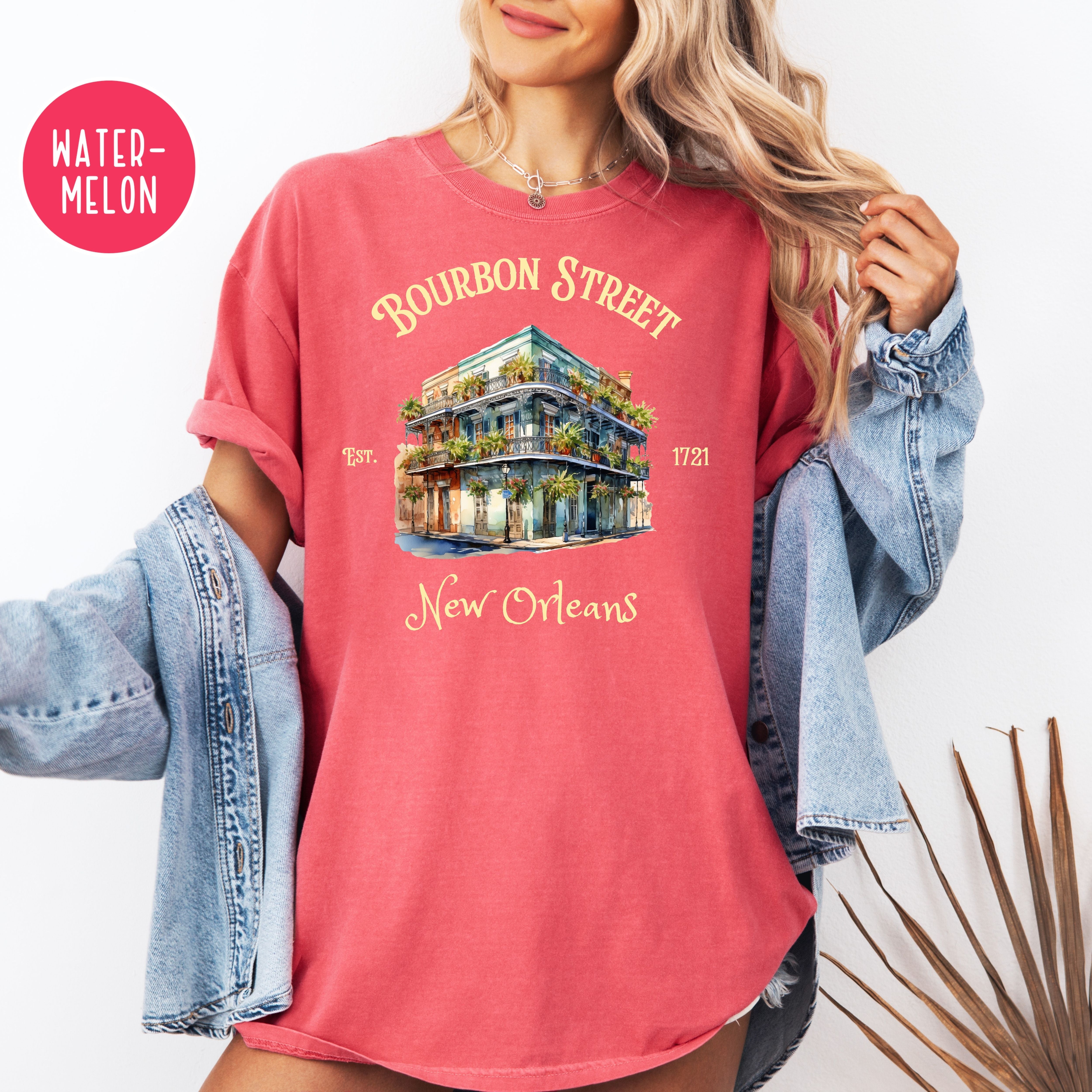 Bourbon Street New Orleans Comfort Colors Tee, French Quarter Shirt