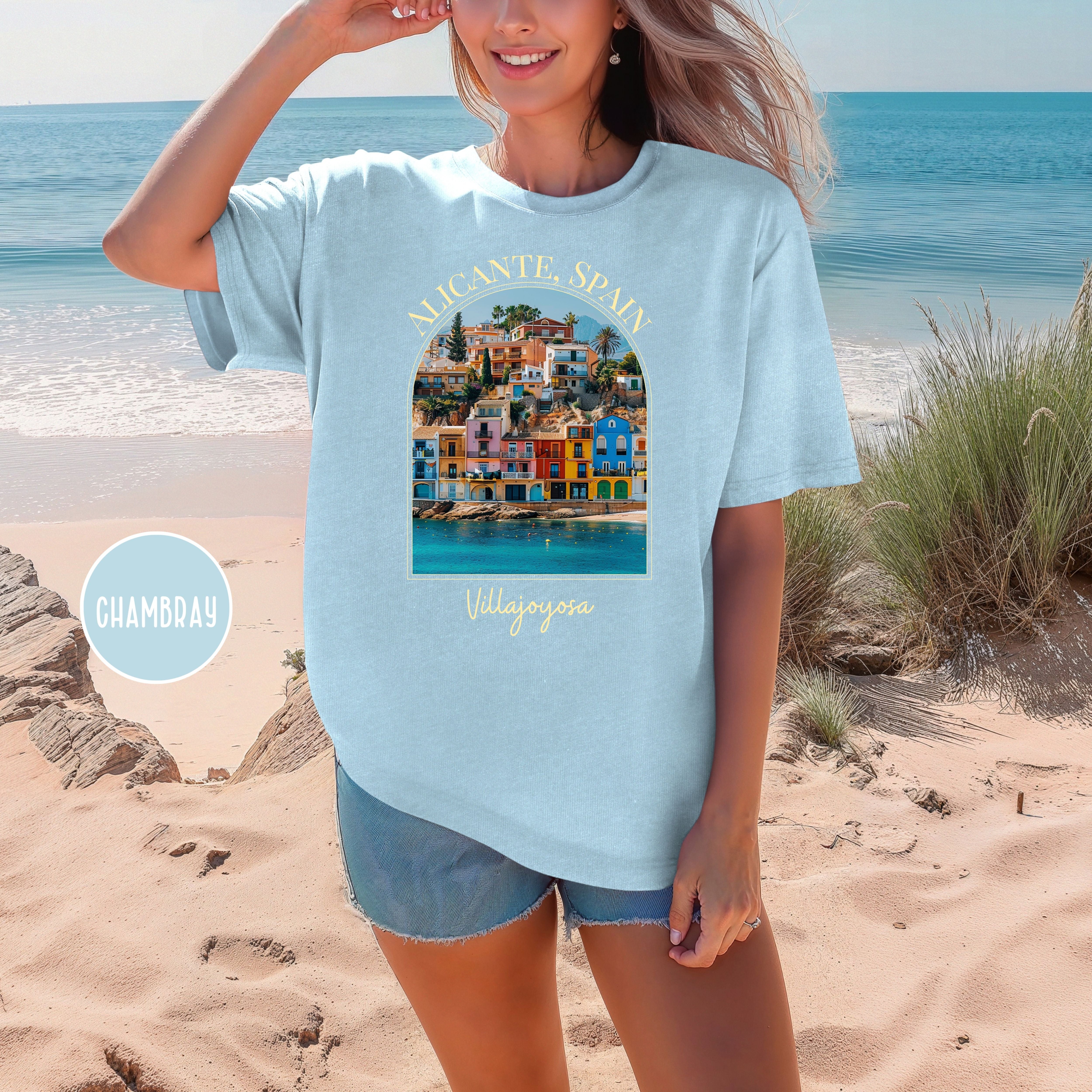 Alicante Spain Villajoyosa Village Colorful Seaside Homes Comfort Colors® Tee