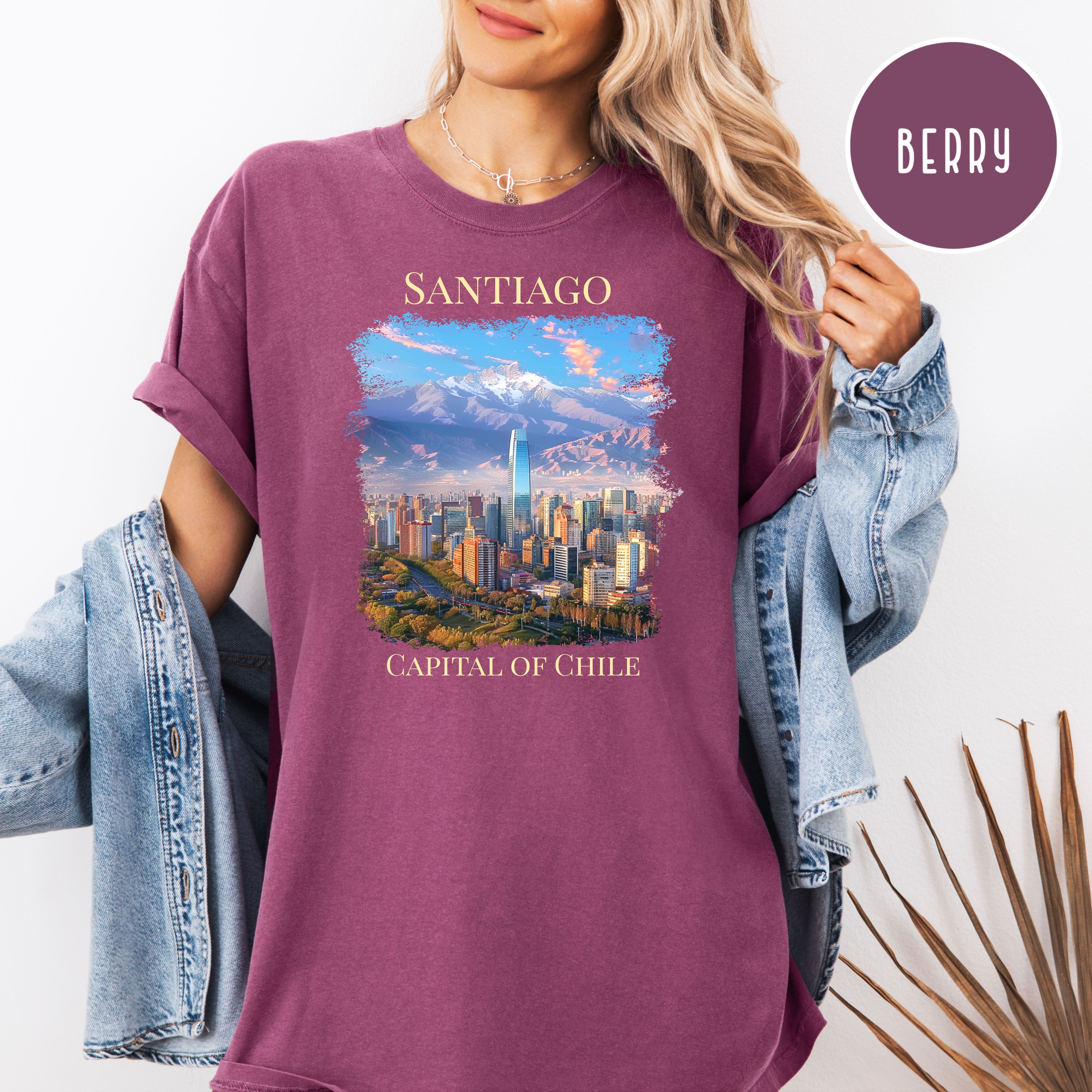 Santiago Capital City of Chile Comfort Colors Tee Shirt