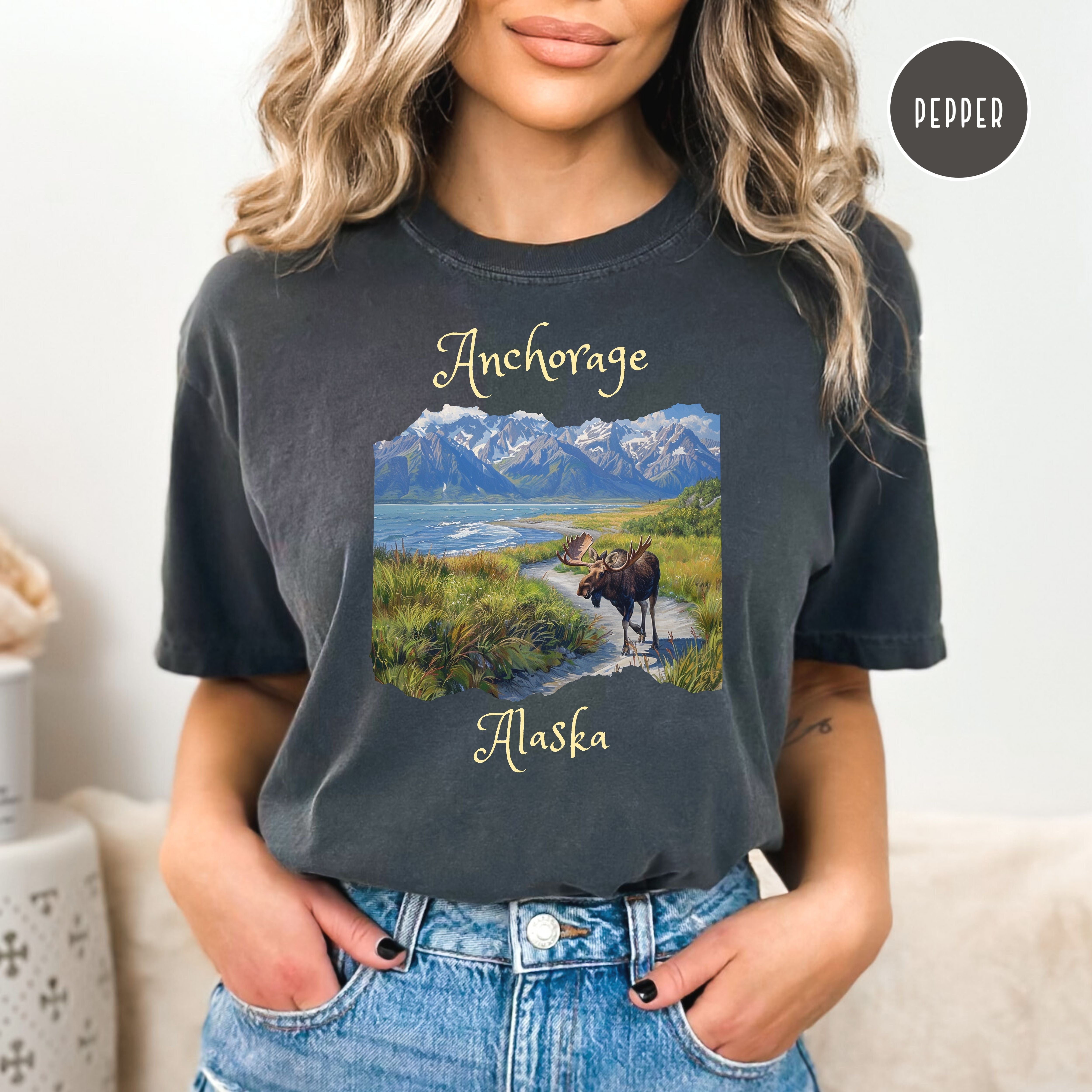 Anchorage Alaska Moose at Tony Knowles Coastal Trail Comfort Colors® Tee