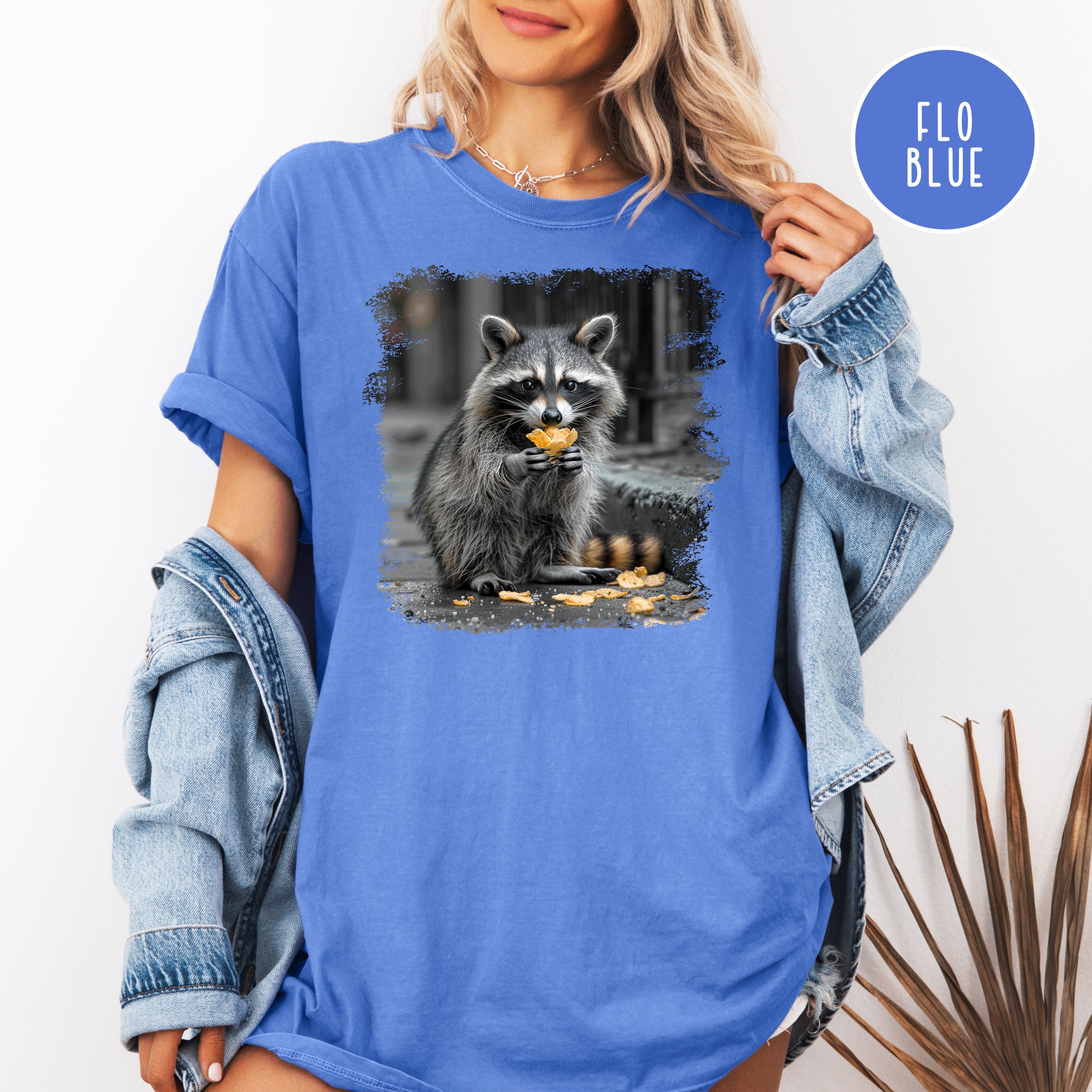 Funny Animal Meme Comfort Colors T-Shirt, Raccoon Eating Chips Shirt, Raccoon Lover Tee Shirt, Funny Animal Lover Shirt