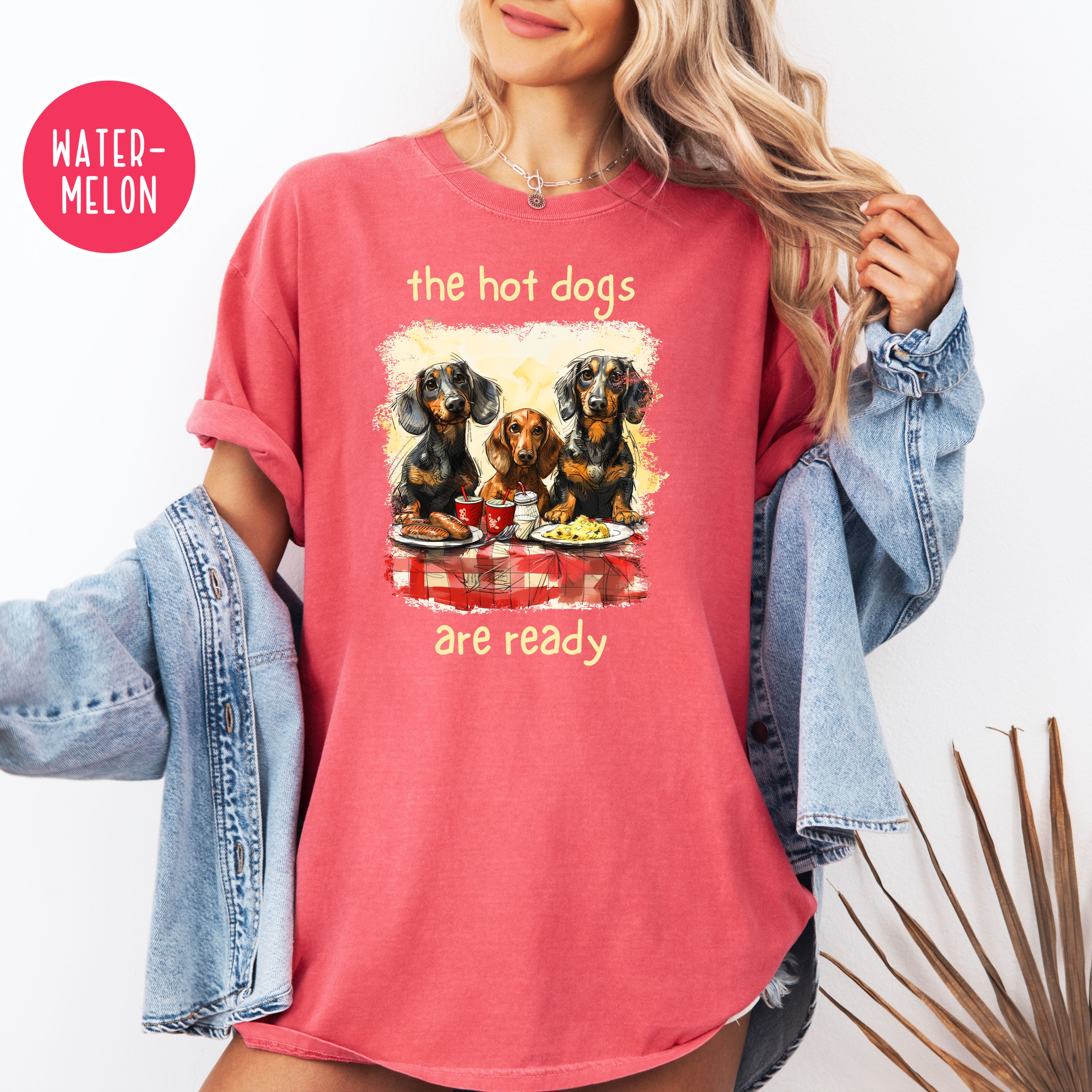 Funny Wiener Dog Lover Comfort Colors T-Shirt, Dachshund Mama Gift Tee, BBQ Summer Picnic Tee, Dog Lover Gift, Sausage Dog Humor, Doxie Mom