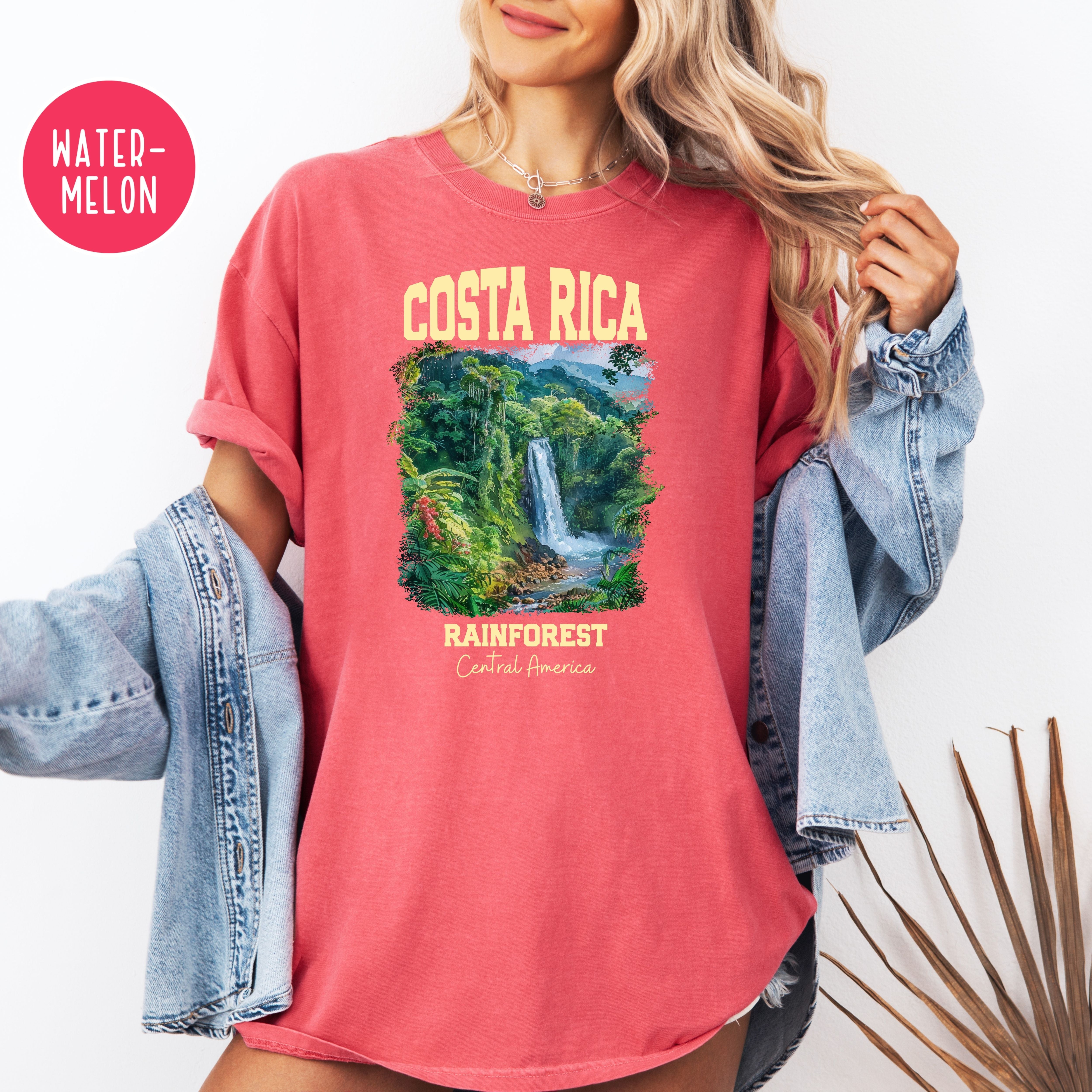 Costa Rica Rainforest Waterfall Comfort Colors T-Shirt, Costa Rica Shirt