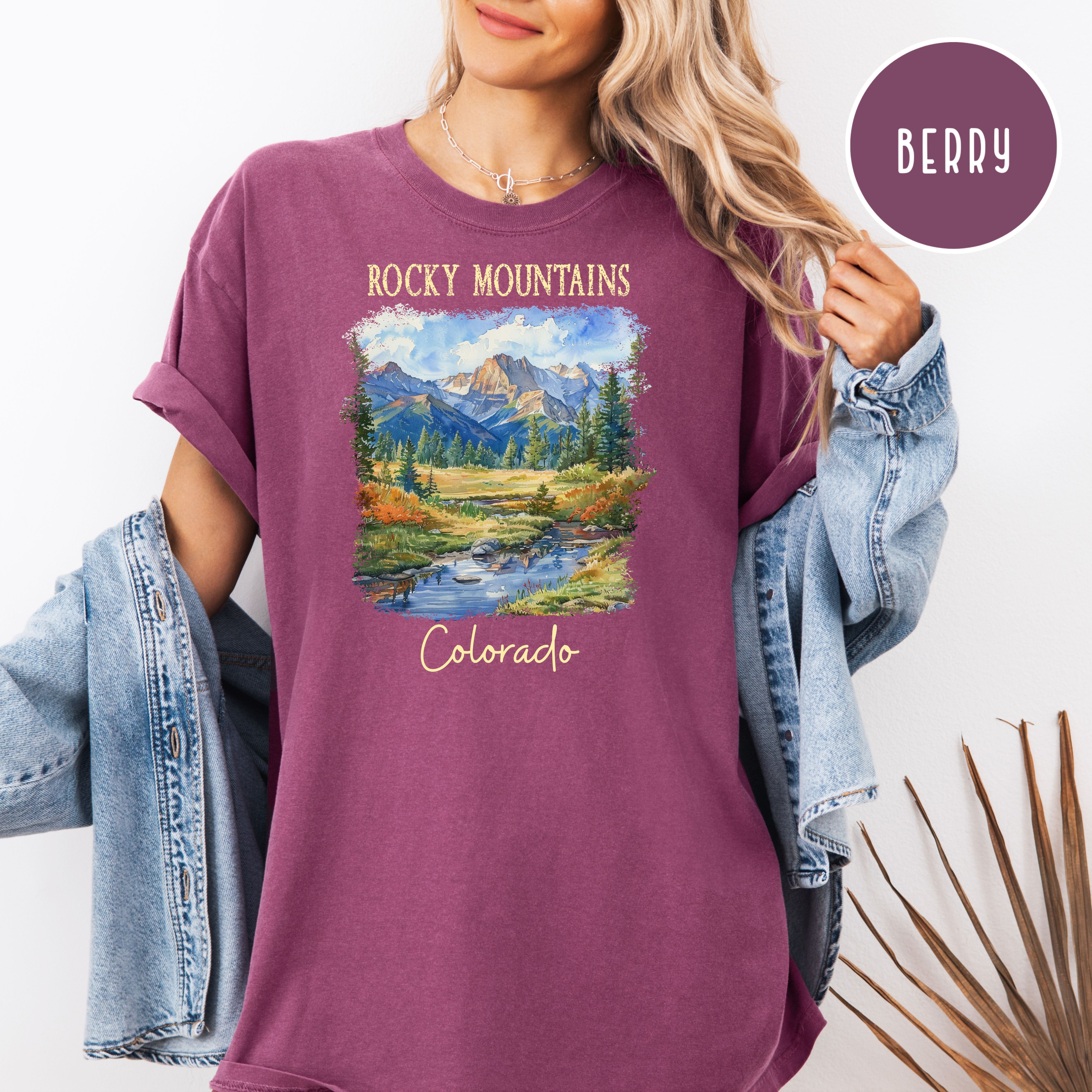 Colorado Rocky Mountains Unisex Comfort Colors T-Shirt, Colorado Vacation Travel Gift