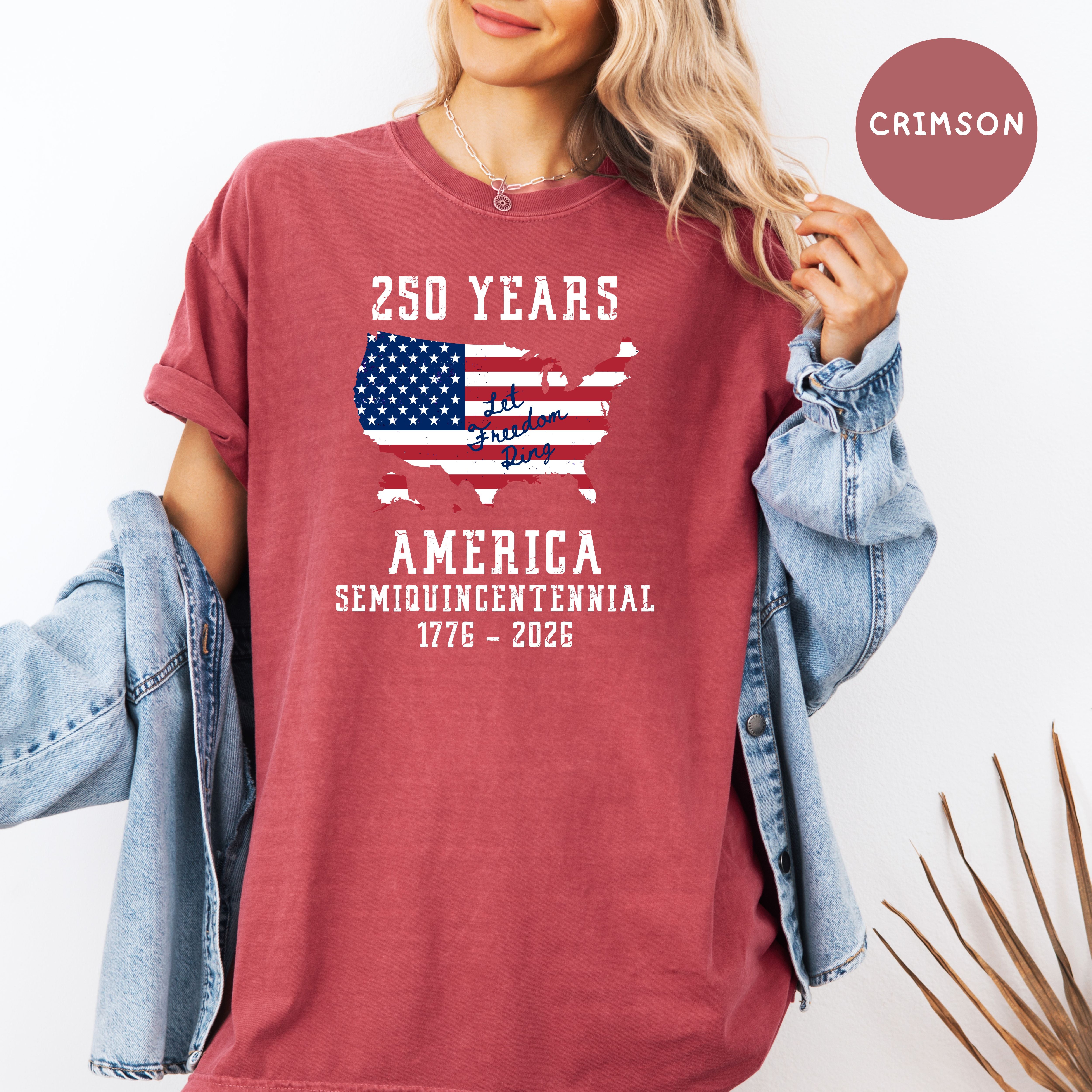 Patriotic American Flag 4th of July Semiquincentennial Comfort Colors T-Shirt, Let Freedom Ring Shirt