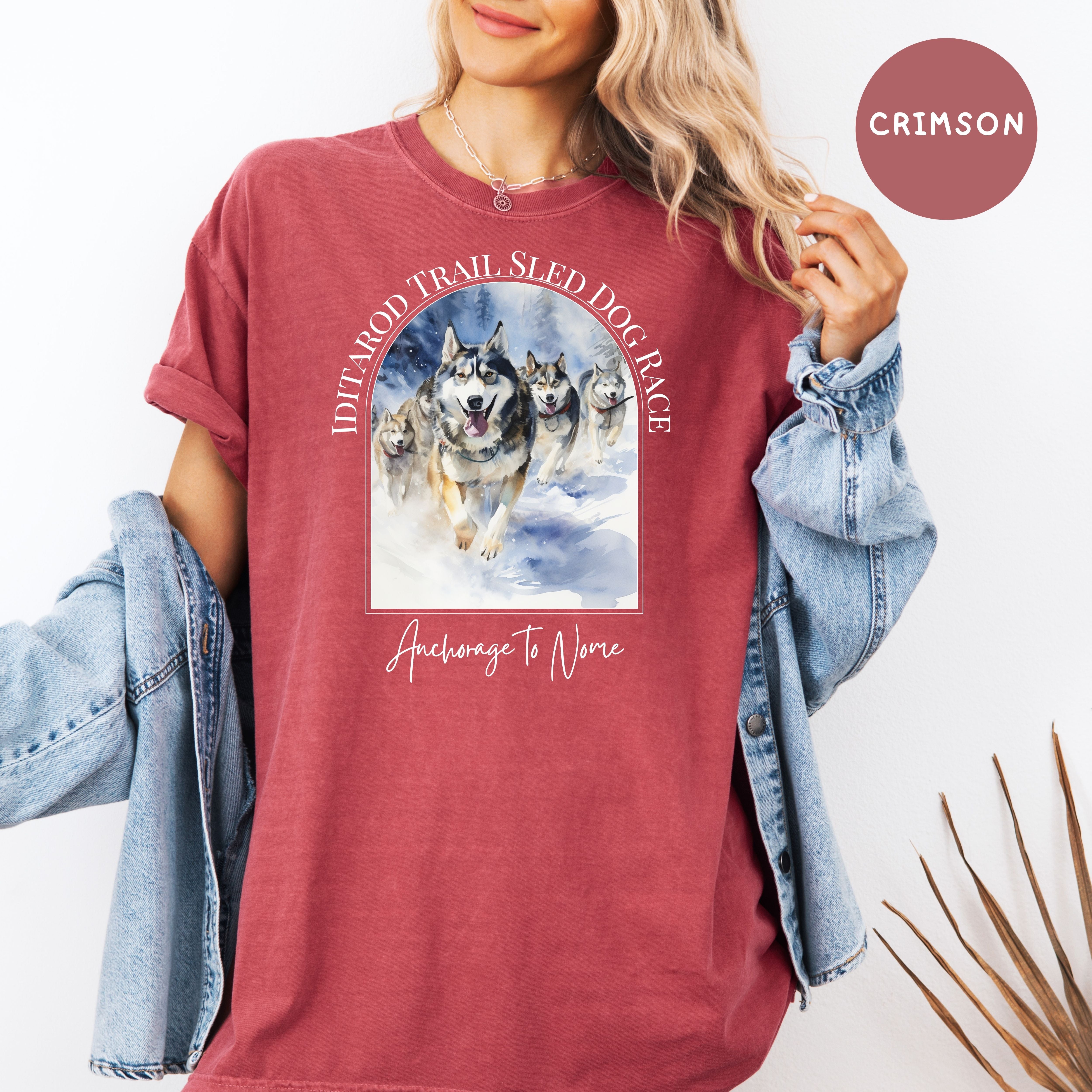 Iditarod Dog Race Comfort Colors T-Shirt, Alaskan Huskies Shirt