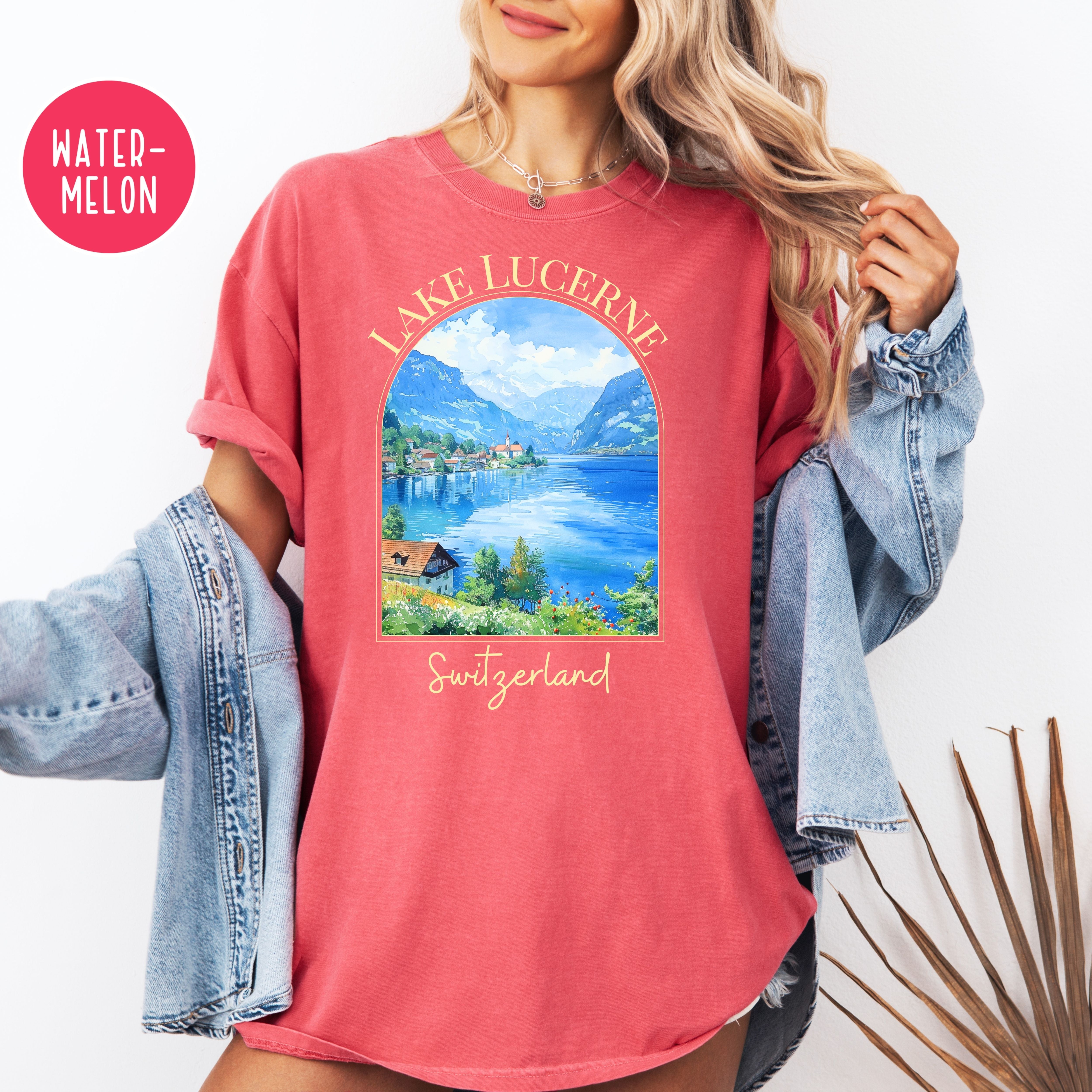 Lake Lucerne Switzerland Comfort Colors Tee