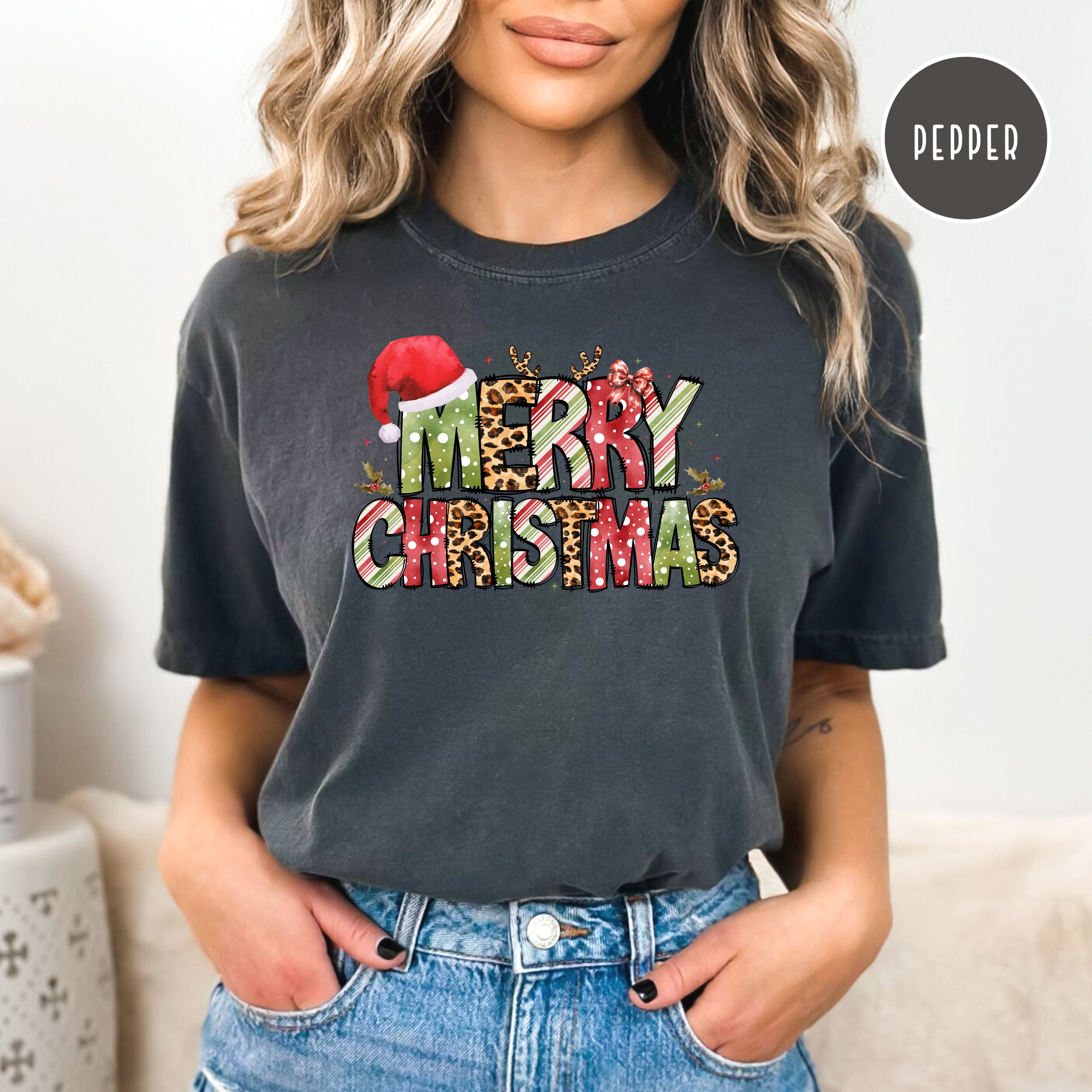 Cheerful Merry Christmas Comfort Colors® Tee