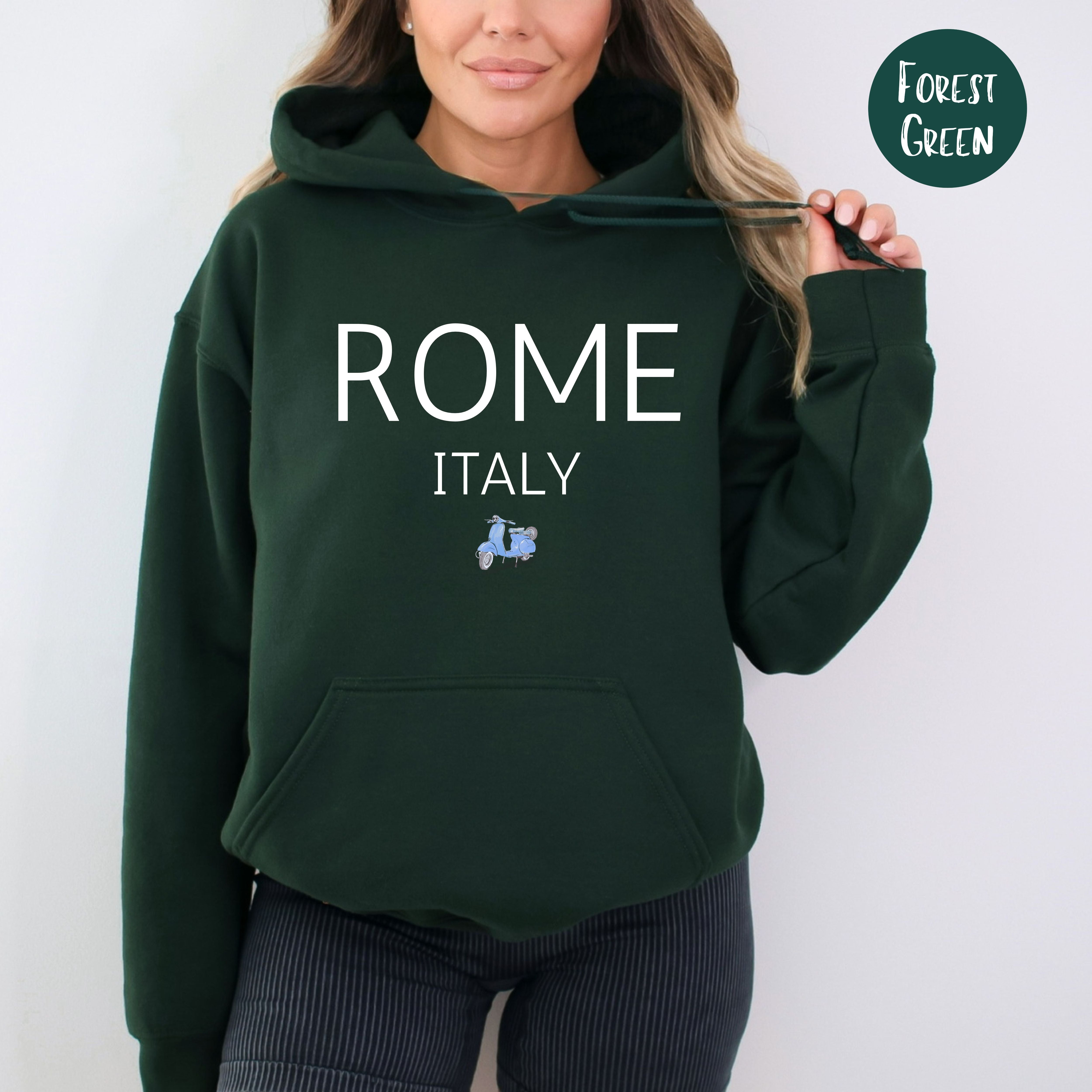 Rome Italy Vespa Unisex Pullover Hoodie, Italy Vacation Gift, Traveler Gift