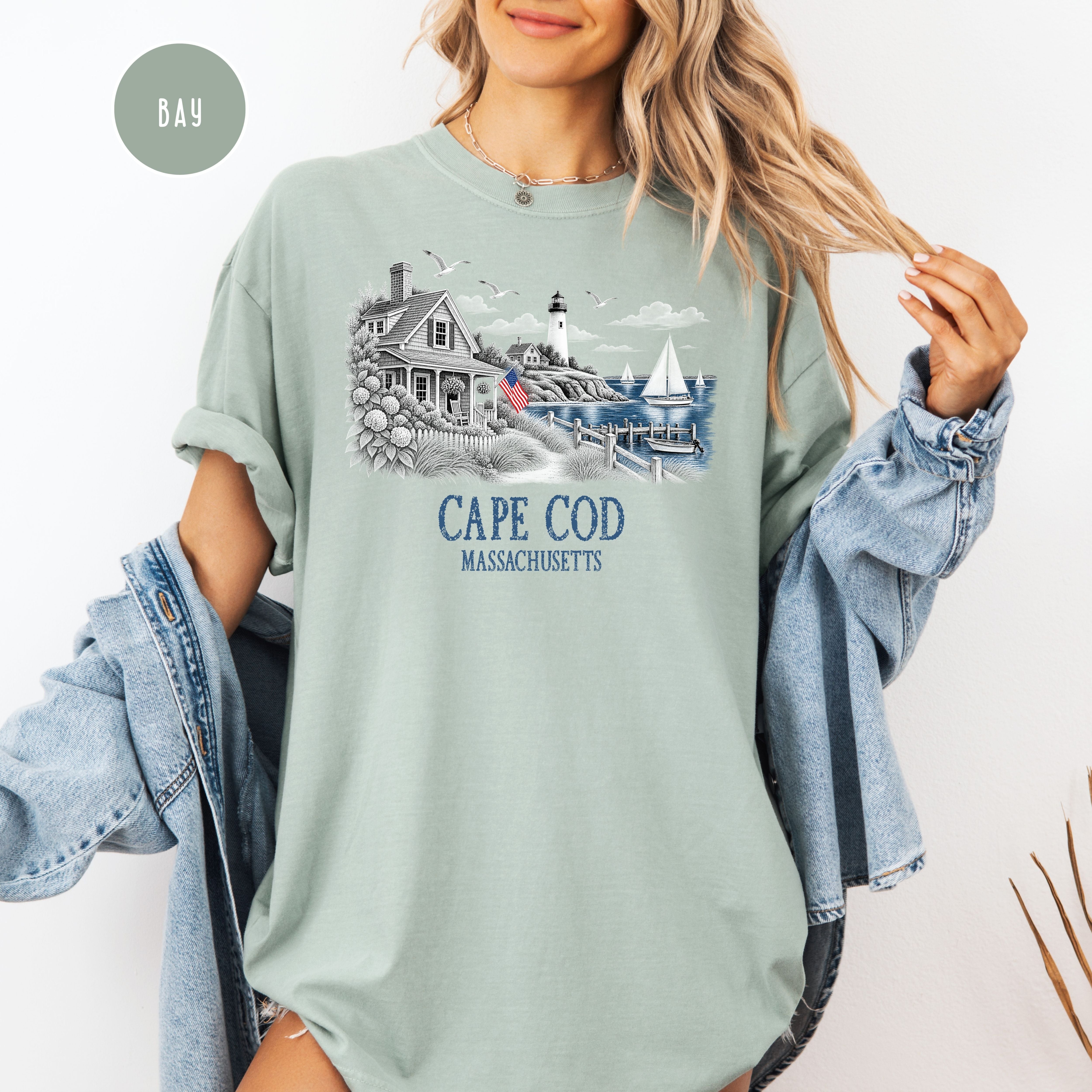 Cape Cod Massachusetts Comfort Colors T-Shirt, Cape Cod Vacation Gift, Cape Cod Shirt, Traveler Gift Shirt, Seaside Shirt, Ocean Lover Gift