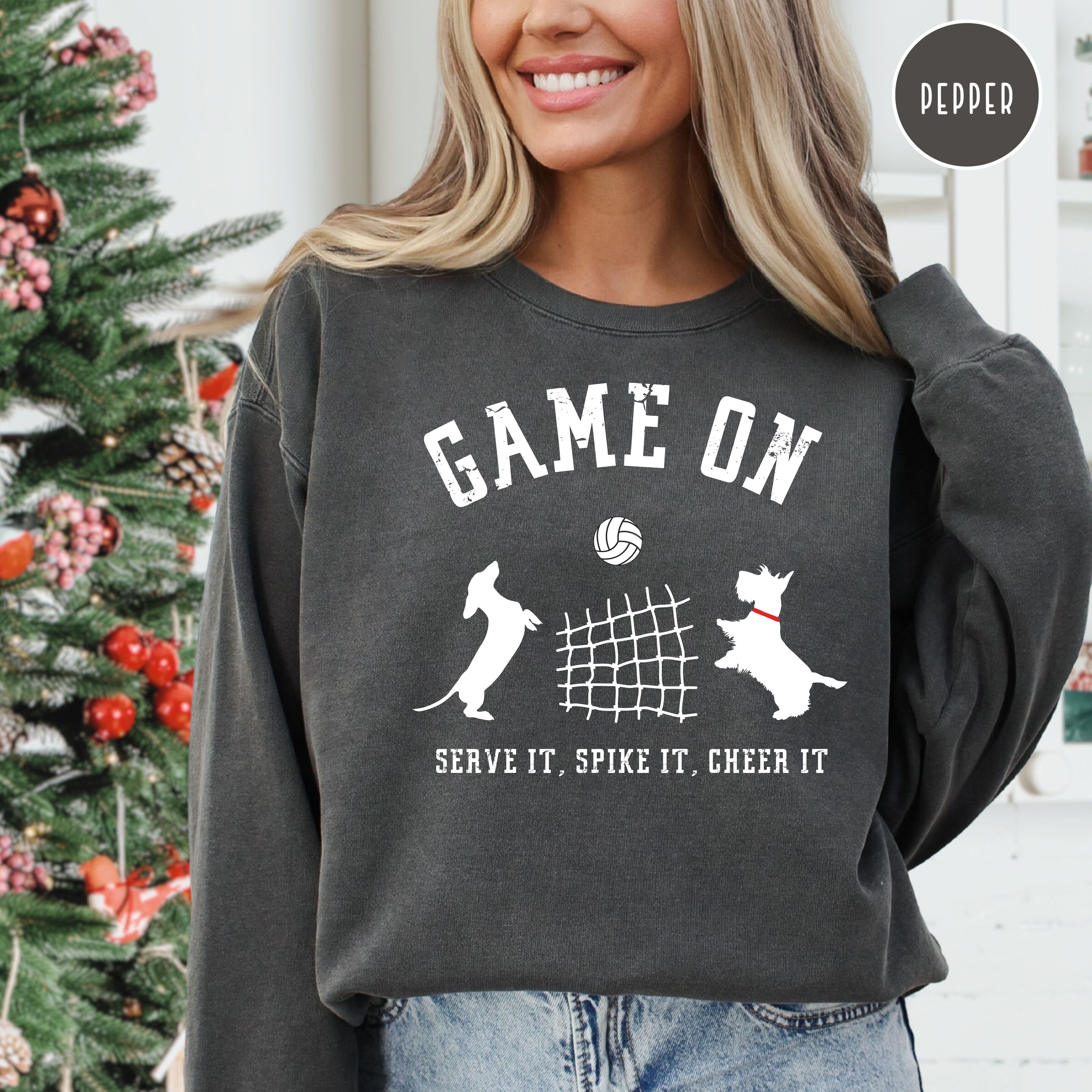 Volleyball Mom Dog Lover Comfort Colors® Game Day Sweatshirt