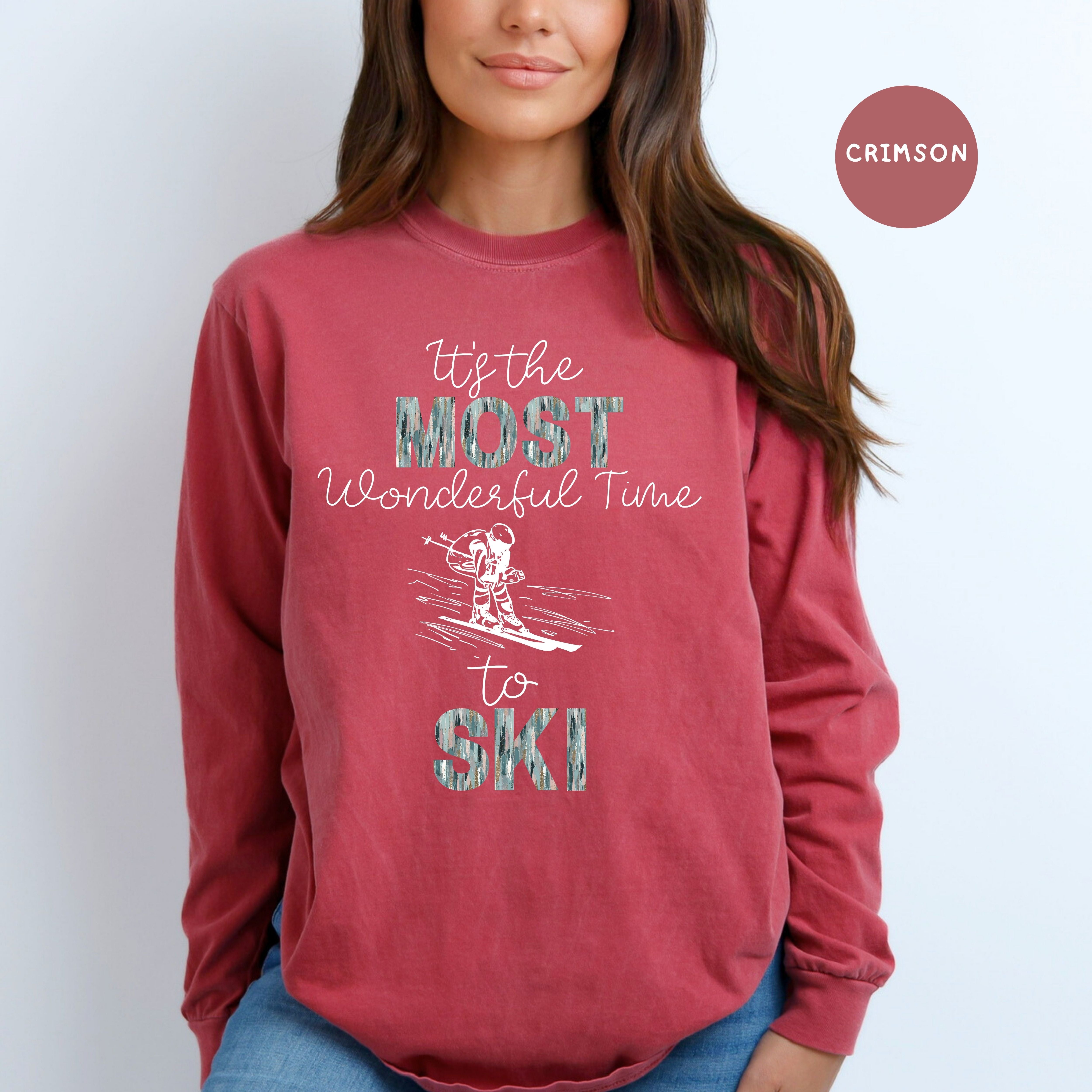 Christmas Ski Trip Long Sleeve Comfort Colors Tee