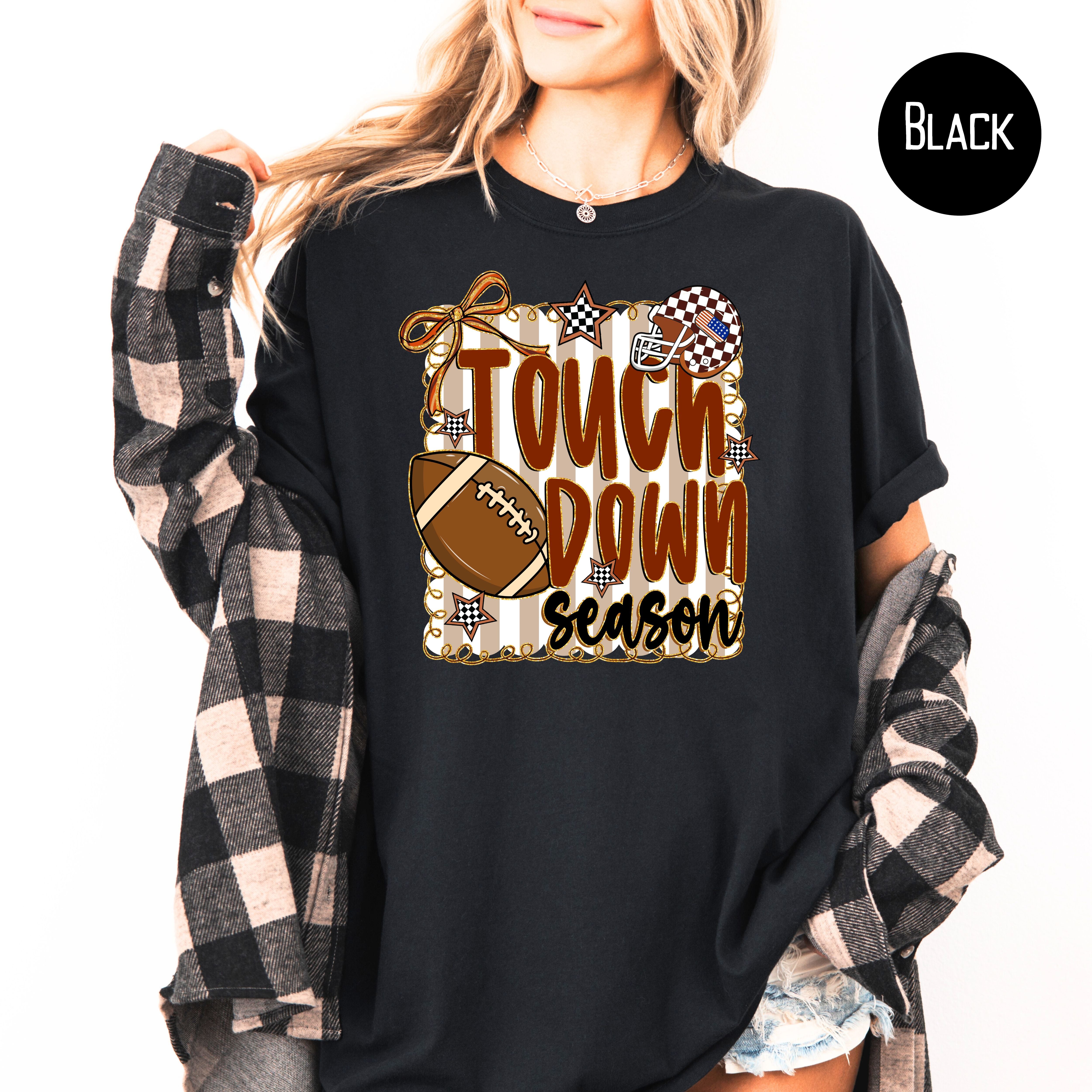 Touch Down Season Comfort Colors Football Game Day Shirt