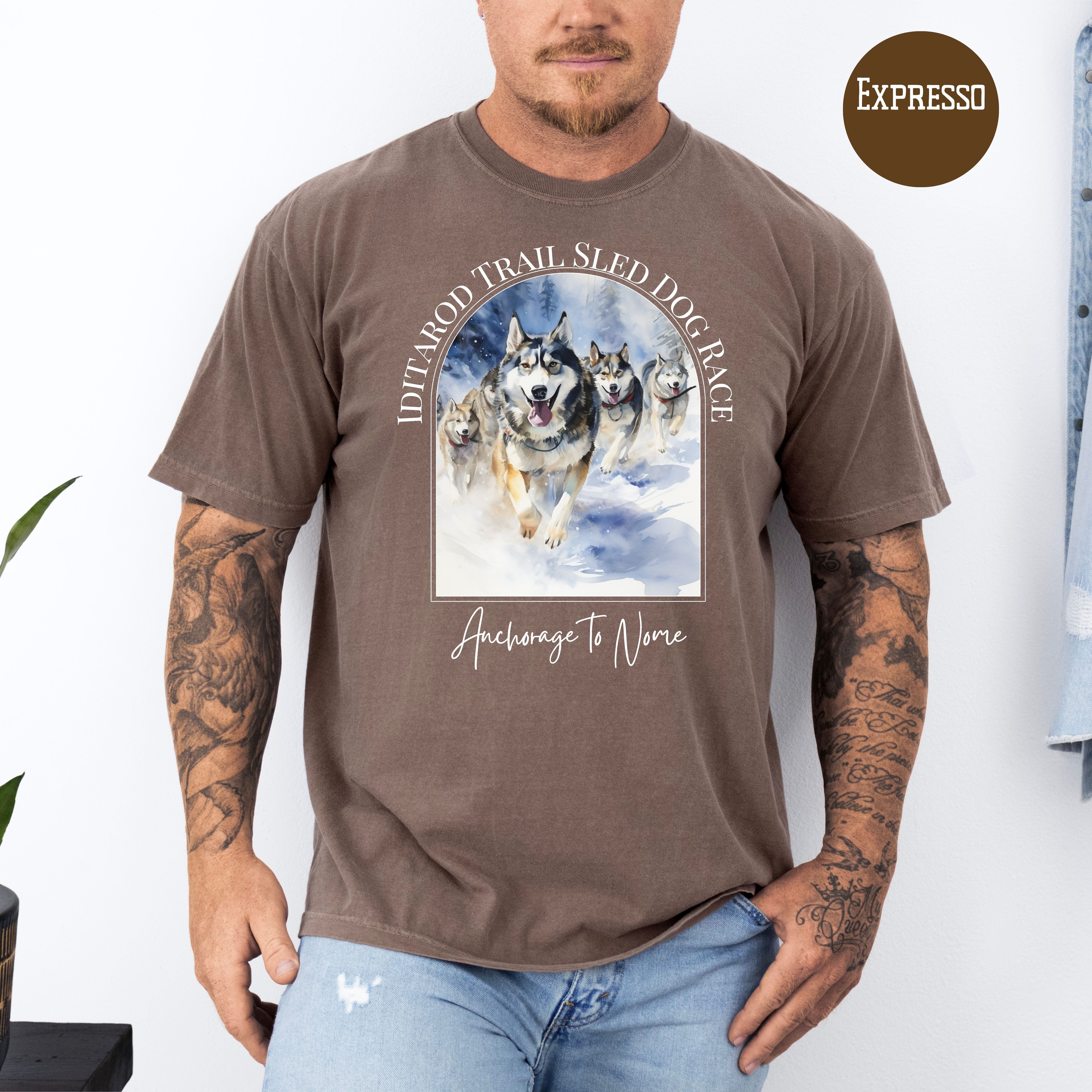 Iditarod Dog Race Comfort Colors T-Shirt, Alaskan Huskies Shirt