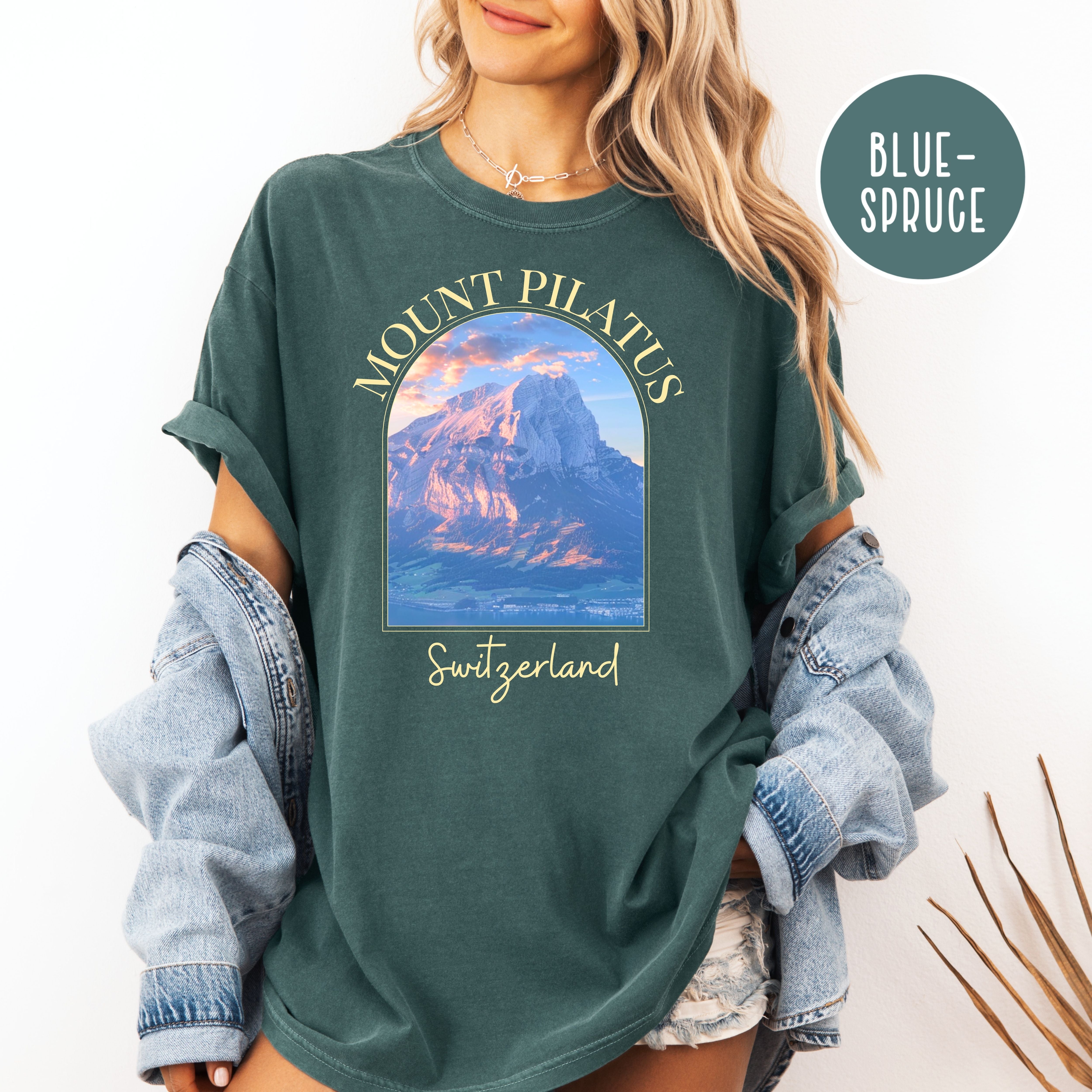 Mt Pilatus Switzerland Comfort Colors Tee, Dragon Mountain Switzerland