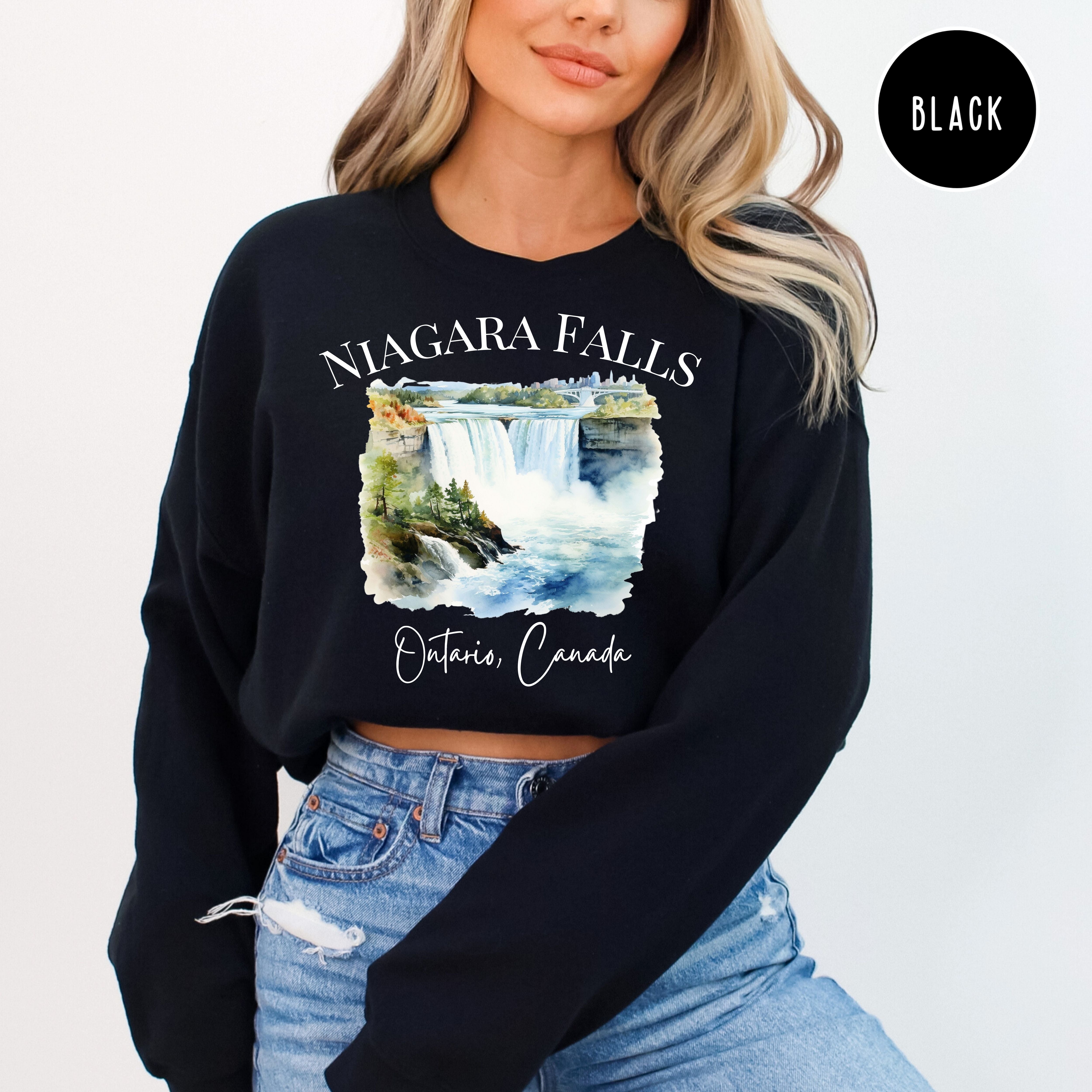 Niagara Falls Waterfall Ontario Canada Adult Unisex Crewneck Sweatshirt