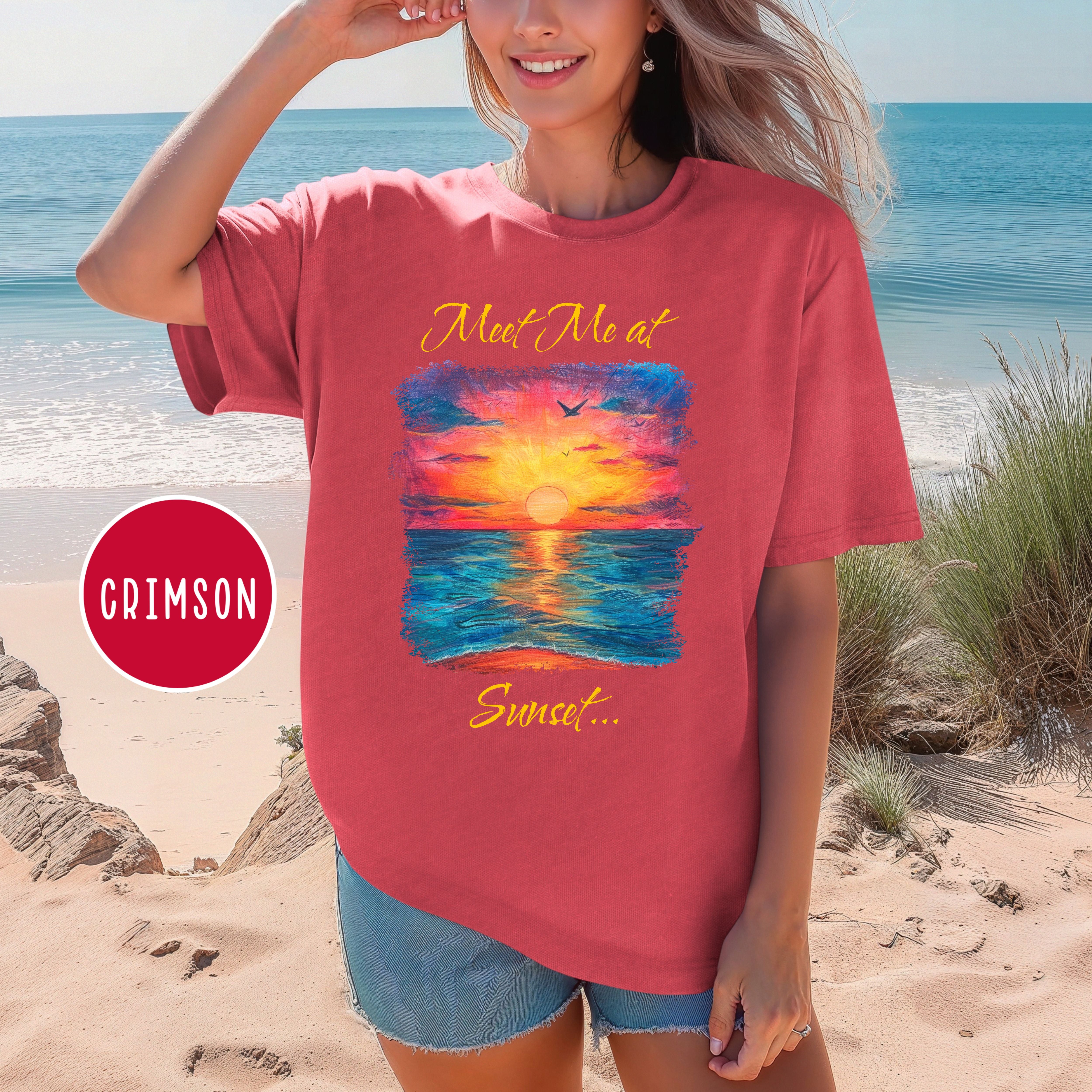 Meet Me At Sunset Comfort Colors Sunset Shirt, Sunset Over Ocean Painting, Chasing Sunsets, Sunset Lover Shirt, Art Lover Tee