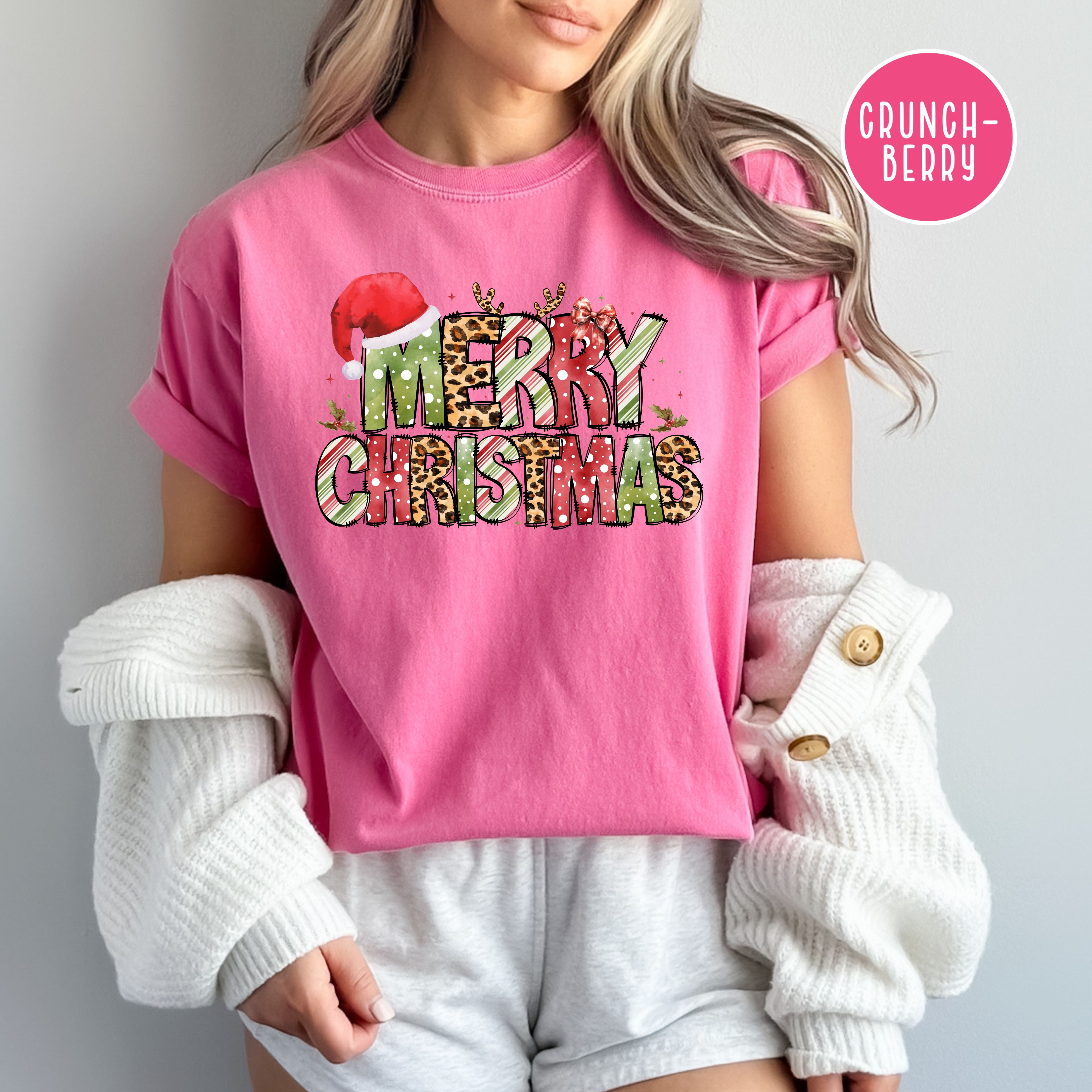 Cheerful Merry Christmas Comfort Colors® Tee