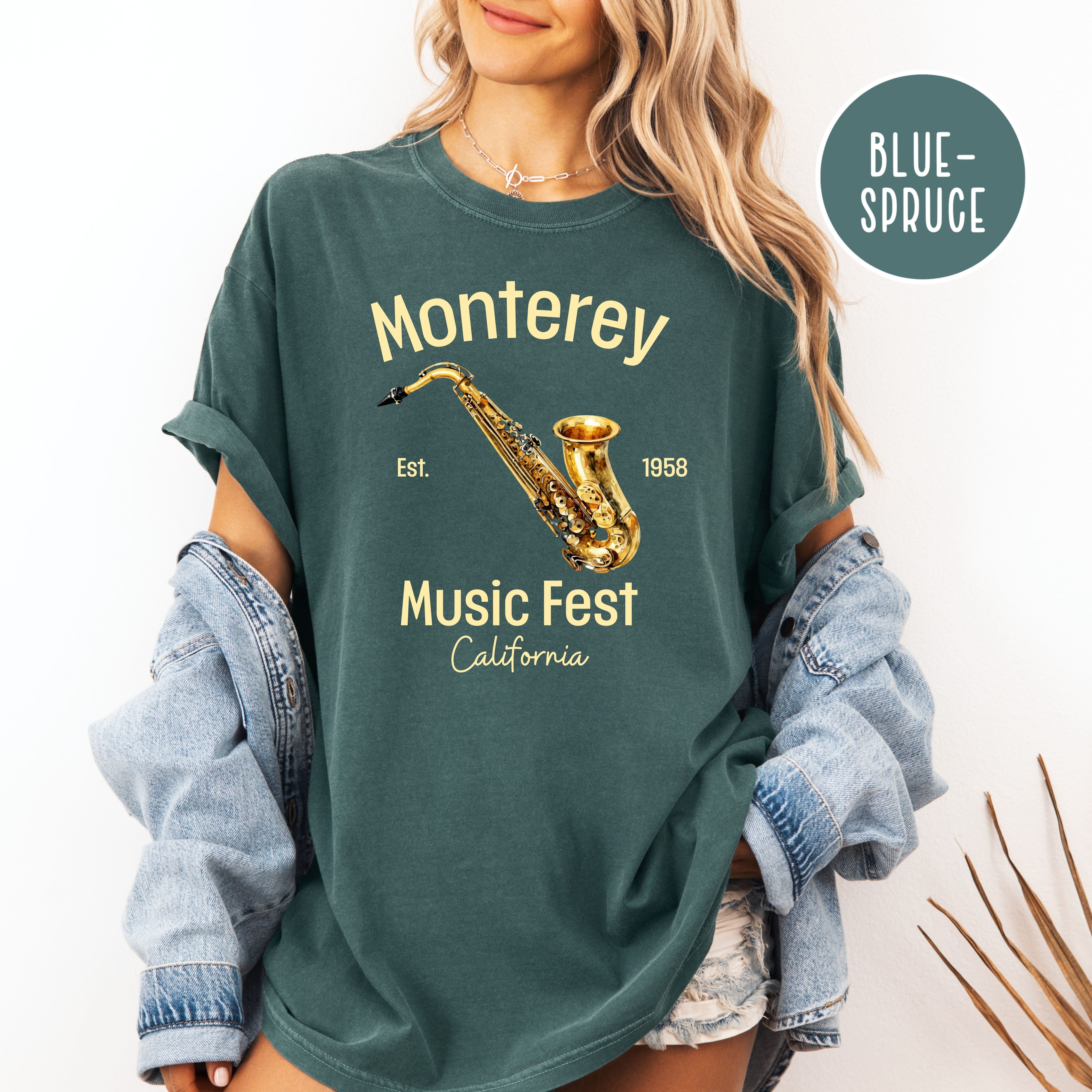 Monterey California Music Fest Unisex Comfort Colors T-Shirt, Saxophone Player Shirt, Music Lover Gift, Monterey Vacation Gift Shirt