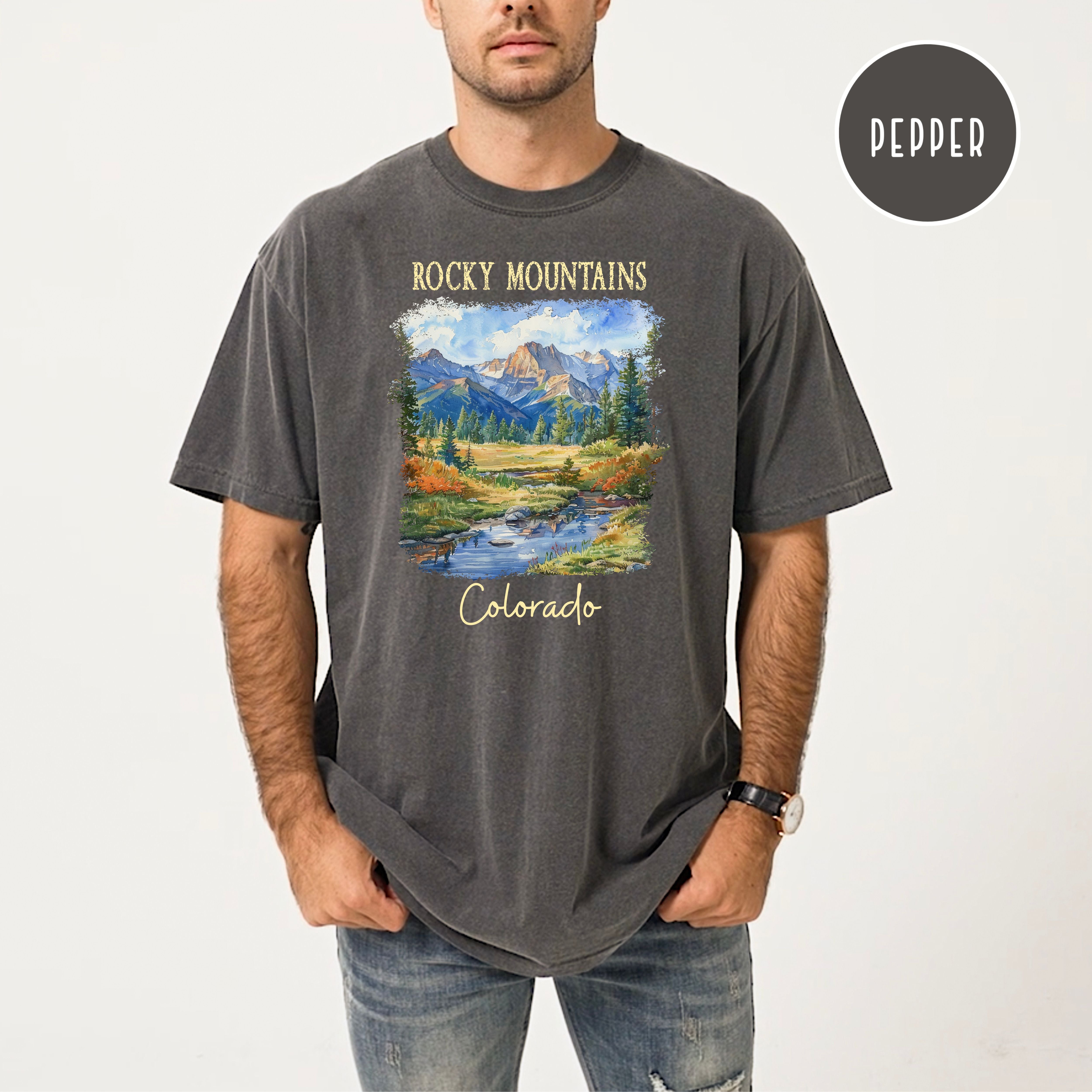 Colorado Rocky Mountains Unisex Comfort Colors T-Shirt, Colorado Vacation Travel Gift