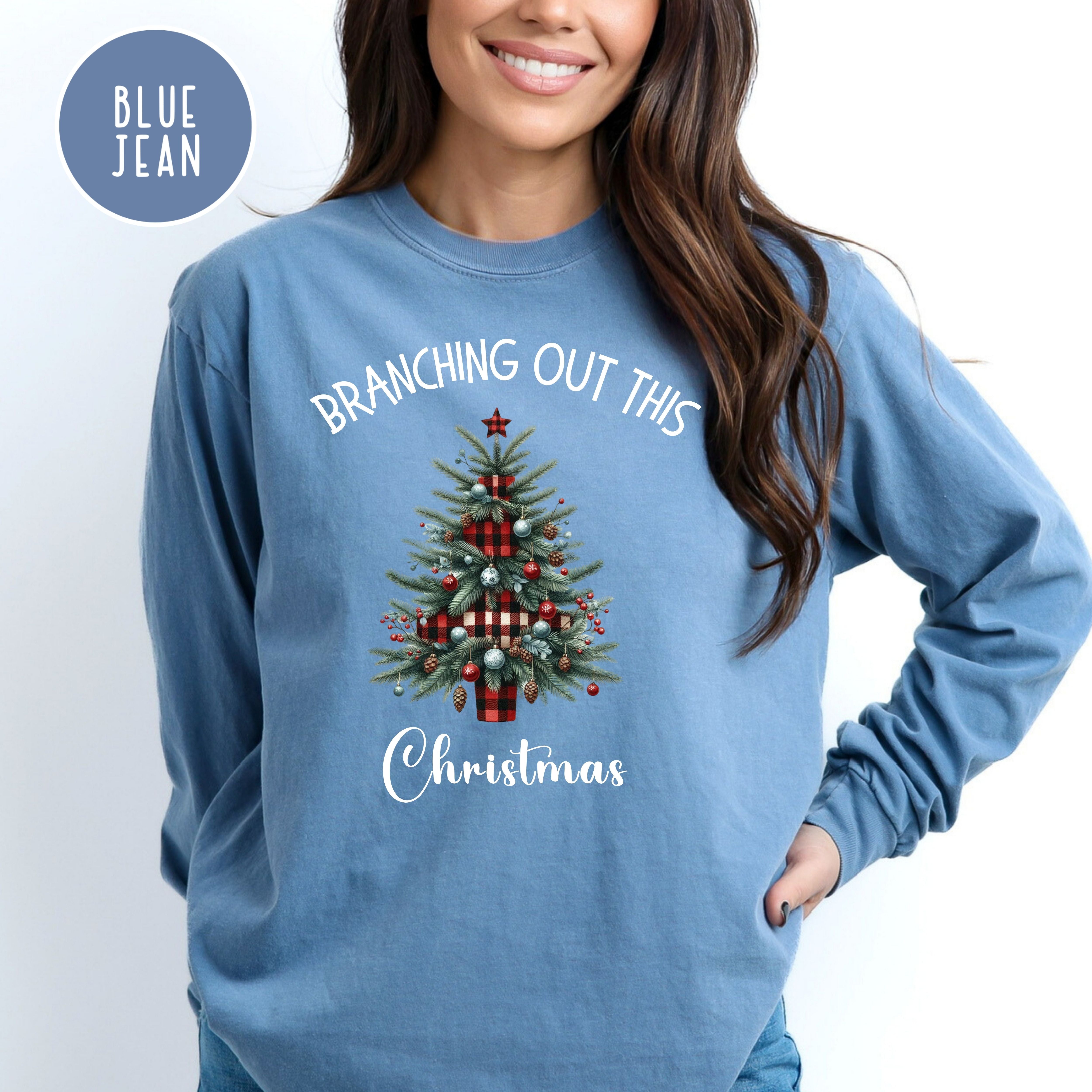 Branching Out This Christmas Funny Christmas Tree Comfort Colors® Long Sleeve Tee