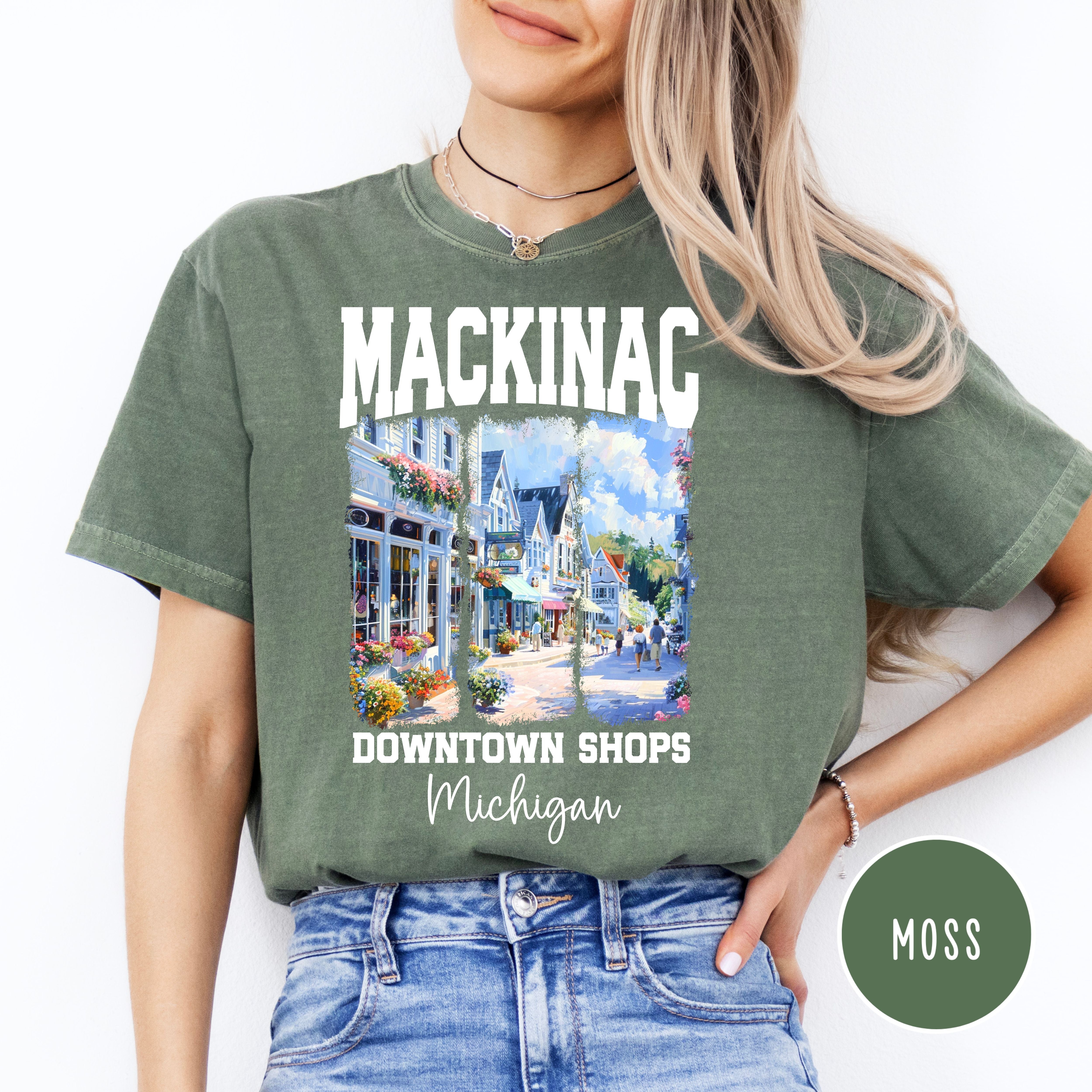 Mackinac Island Michigan Downtown Shops Comfort Colors® Tee