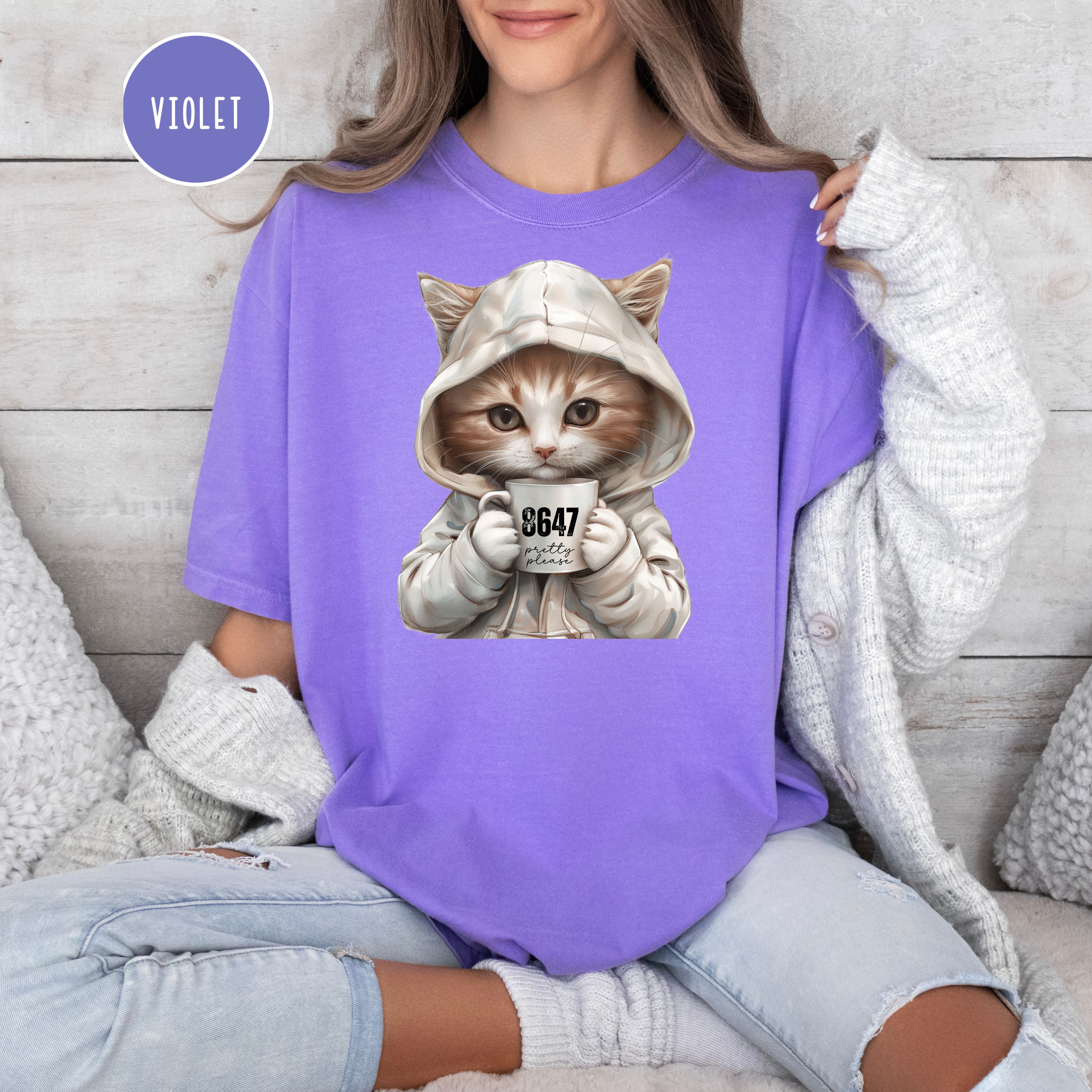 Anti-Trump Cat Lover 8647 Pretty Please Comfort Colors Trump Protest Political Gift Tee