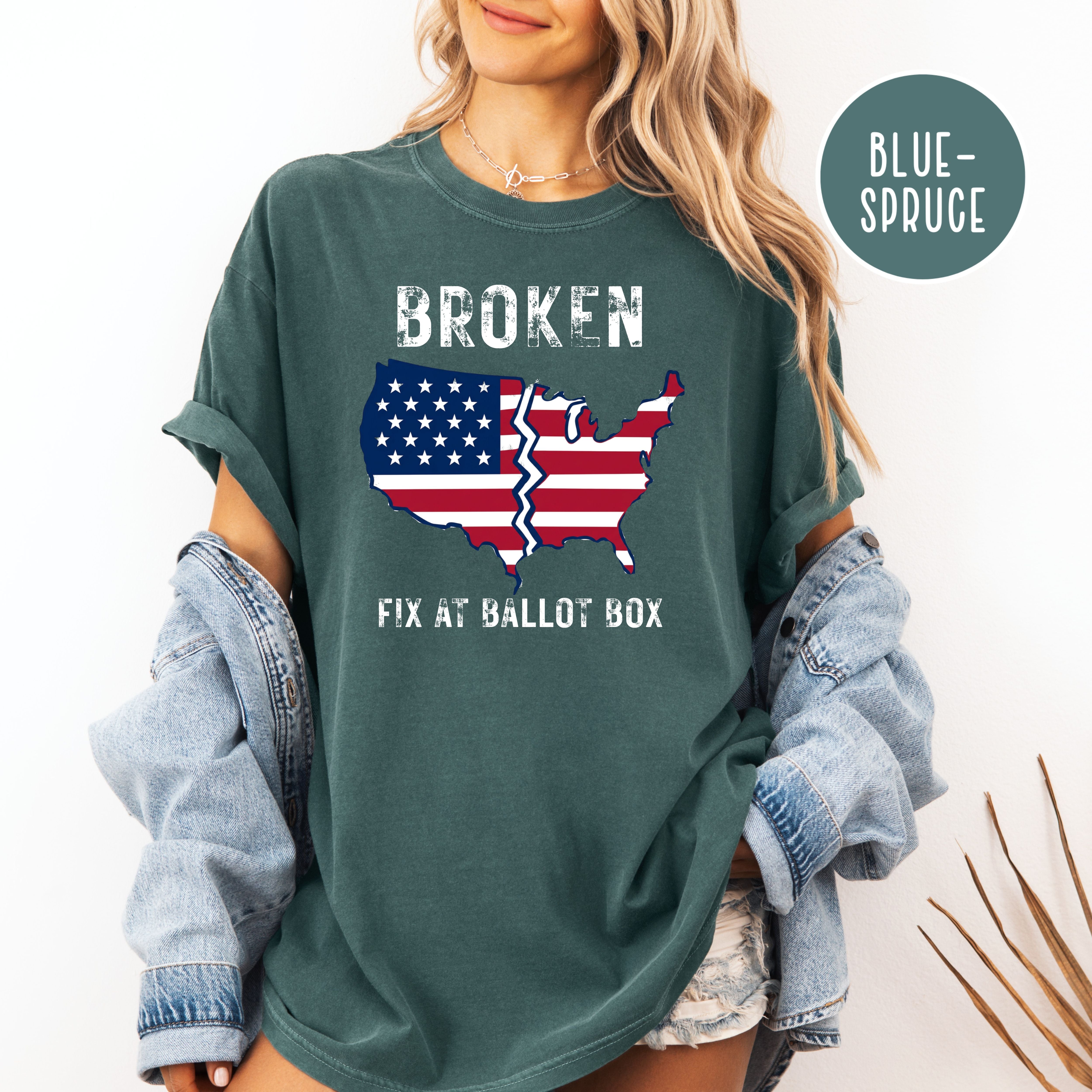 America is Broken Fix at Ballot Unisex Comfort Colors T-Shirt, Voting Tee Shirt, Election Tee Shirt, Politics Shirt, Protest Shirt