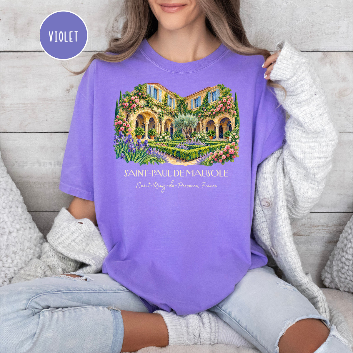 Van Gogh Inspired Comfort Colors Tee, Saint Remy de Provence France Shirt, South of France Travel Gift, France Vacation Tee, Art Lover Gift