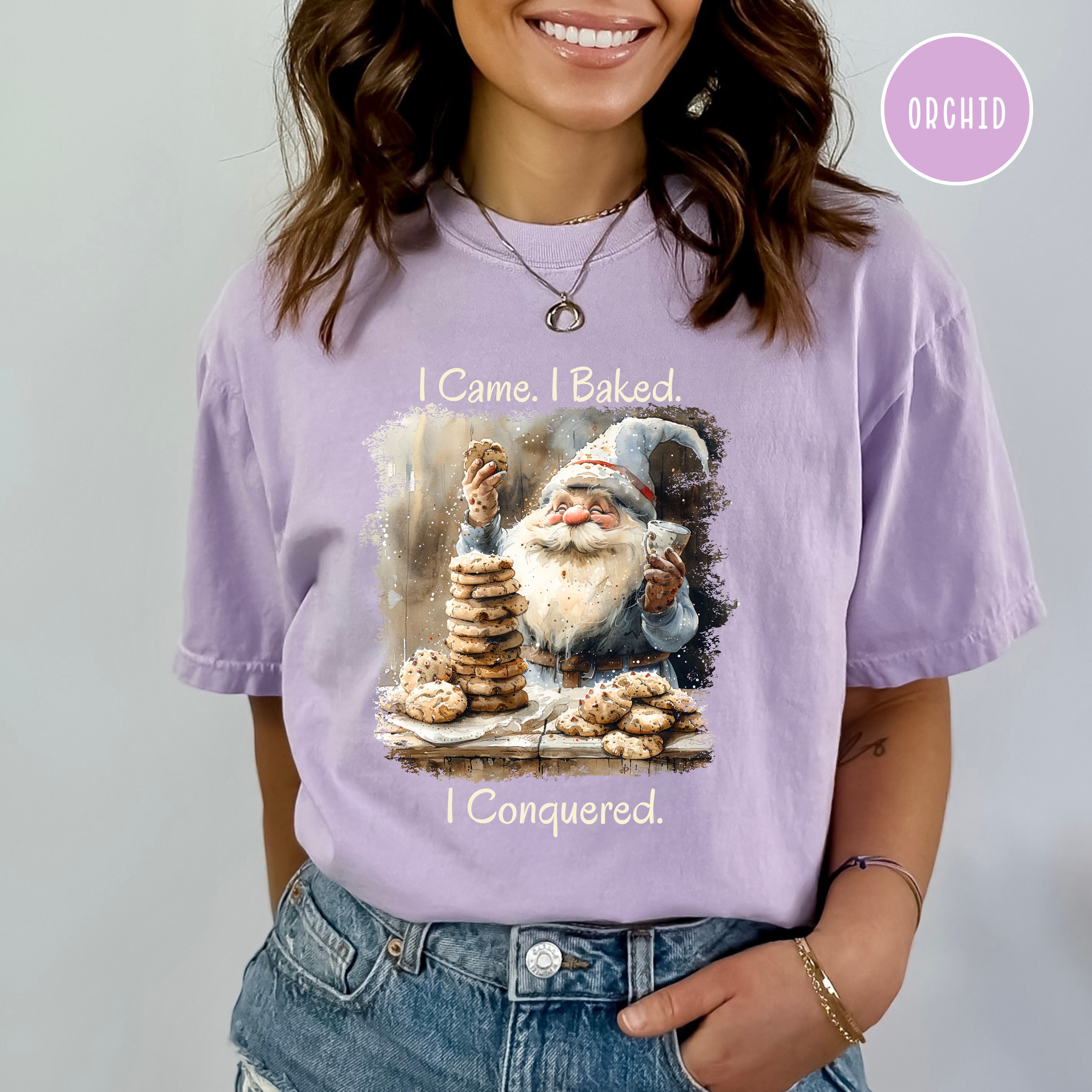 Funny Gnome I Came I Baked I Conquered Comfort Colors Unisex Baker Gift Tee Shirt