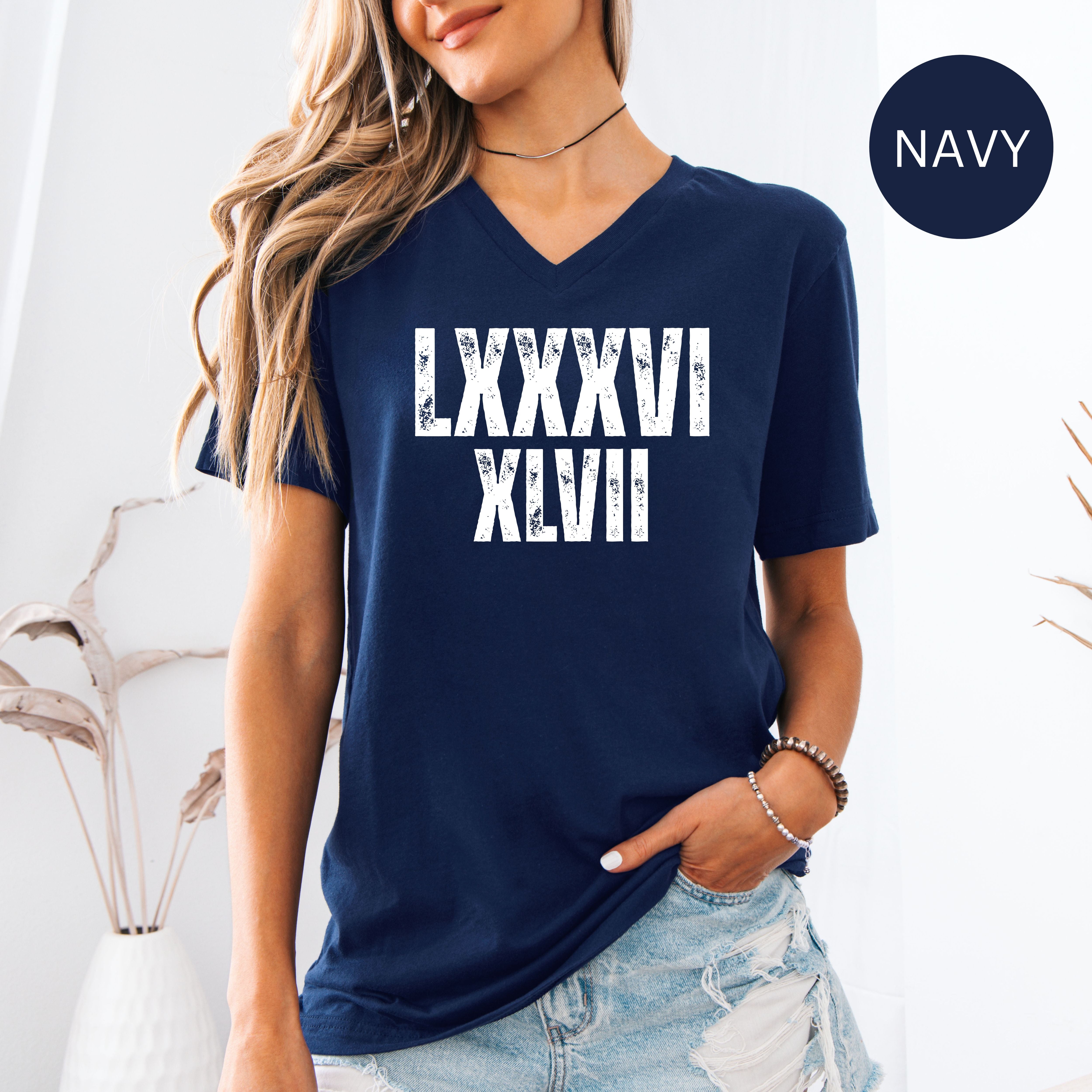 Subtle Anti-Trump 8647 in Roman Numerals Bella Canvas V-Neck Tee