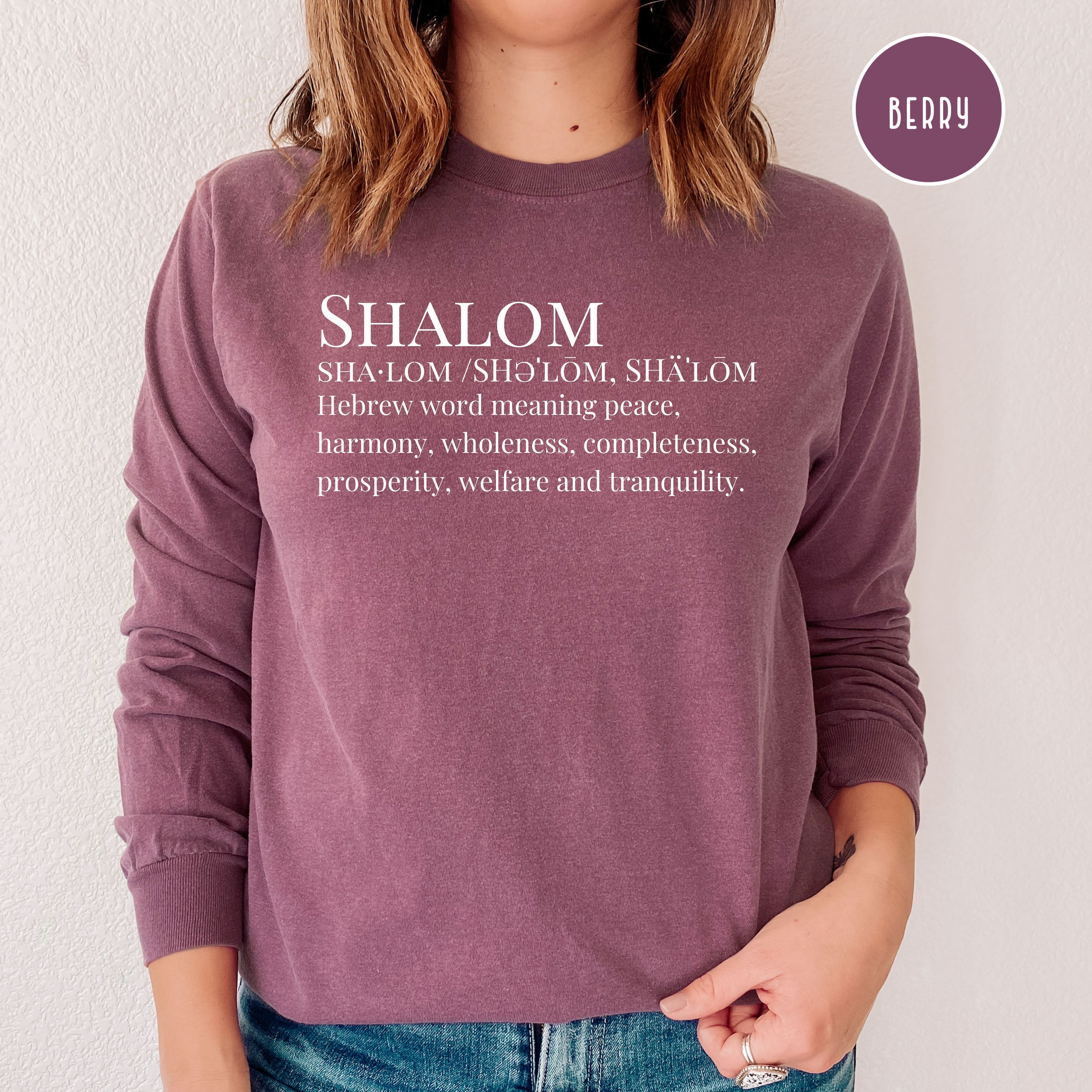 Definition Of Shalom Comfort Colors Long Sleeve Tee