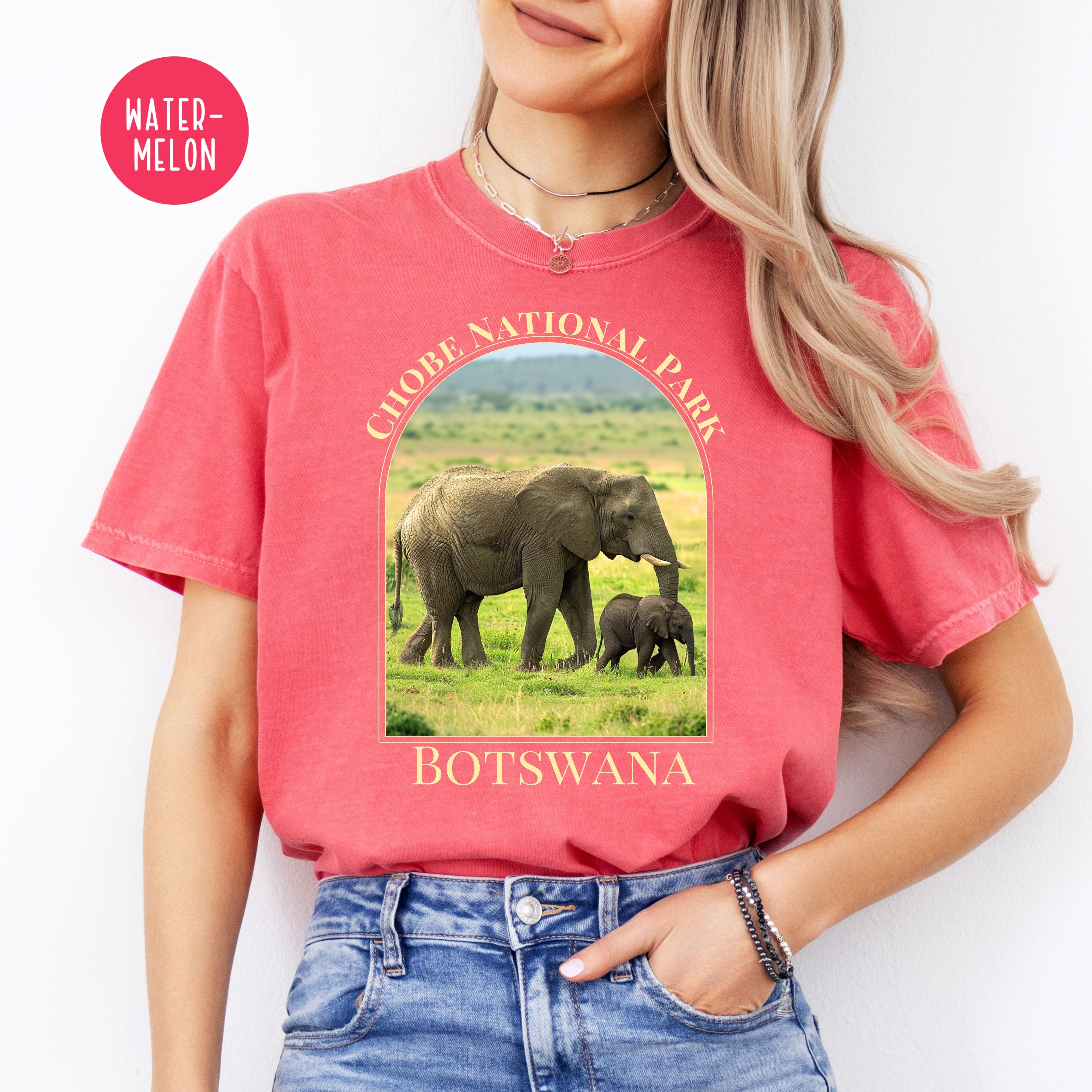 Mama and Baby Elephants at Chobe National Park Africa Comfort Colors® Tee