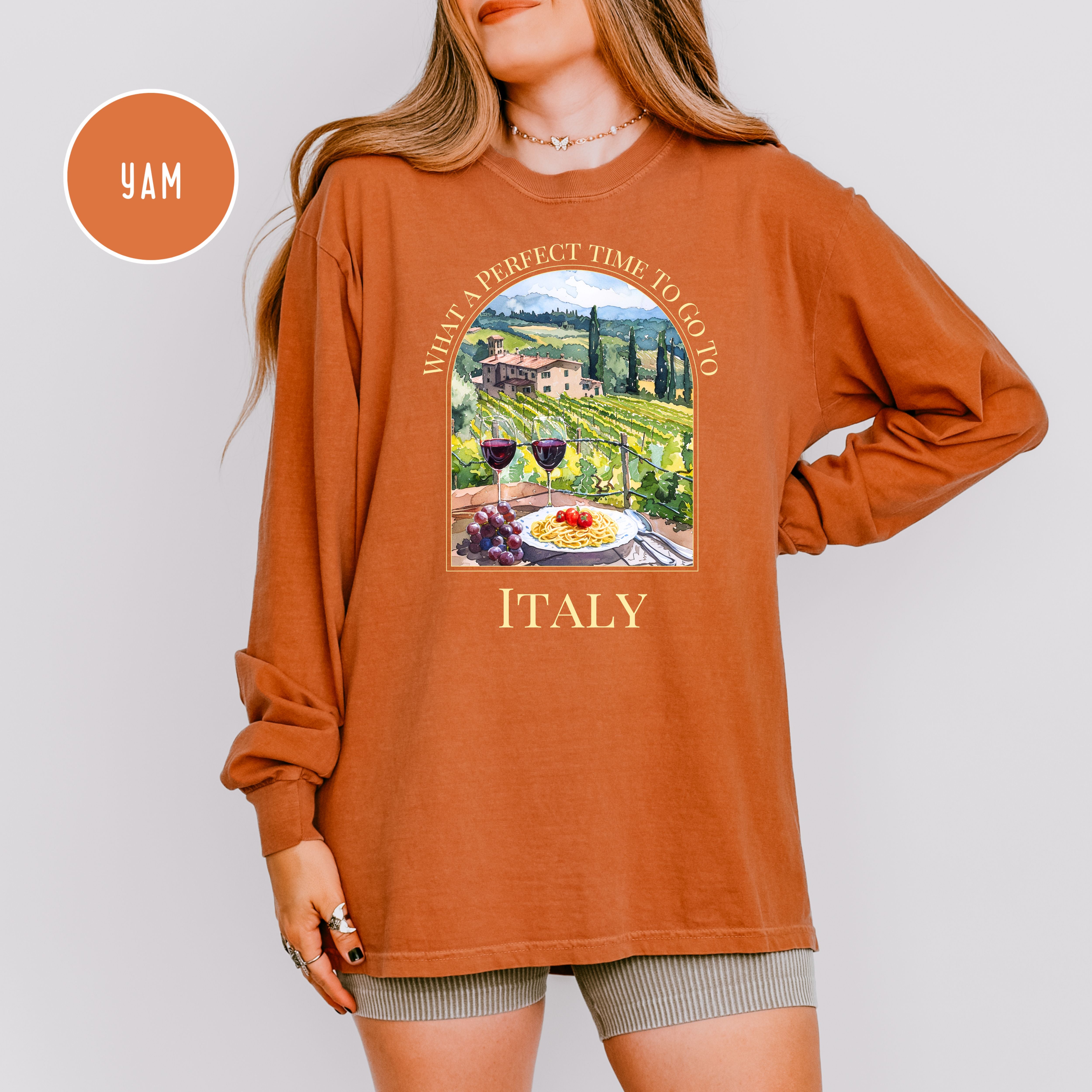Italy Travel Shirt, Italy Long Sleeve Comfort Colors T-Shirt, What a Perfect Time To Go To Italy Shirt, Italy Gift Shirt
