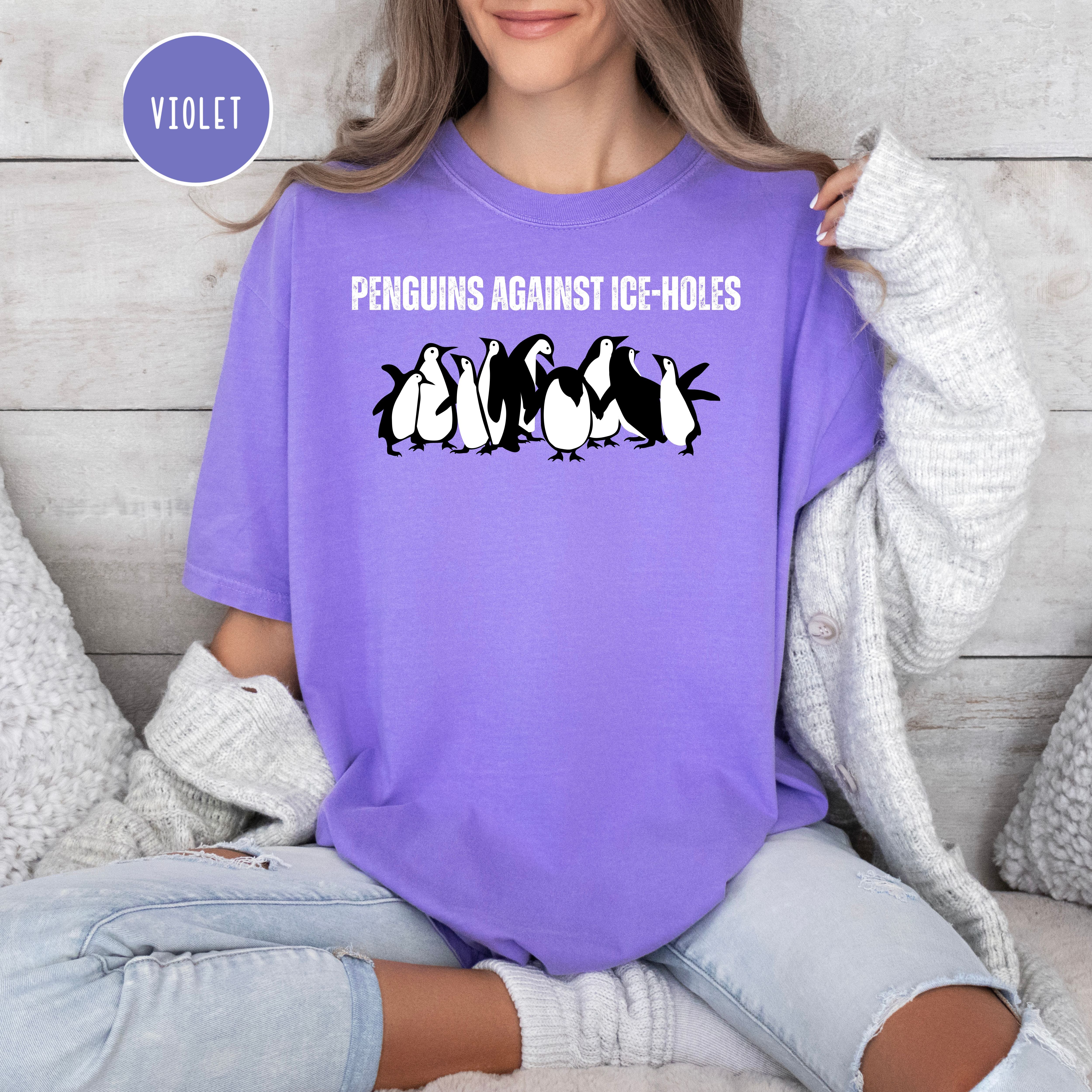 Penguins Against Ice Holes Comfort Colors Political Tee